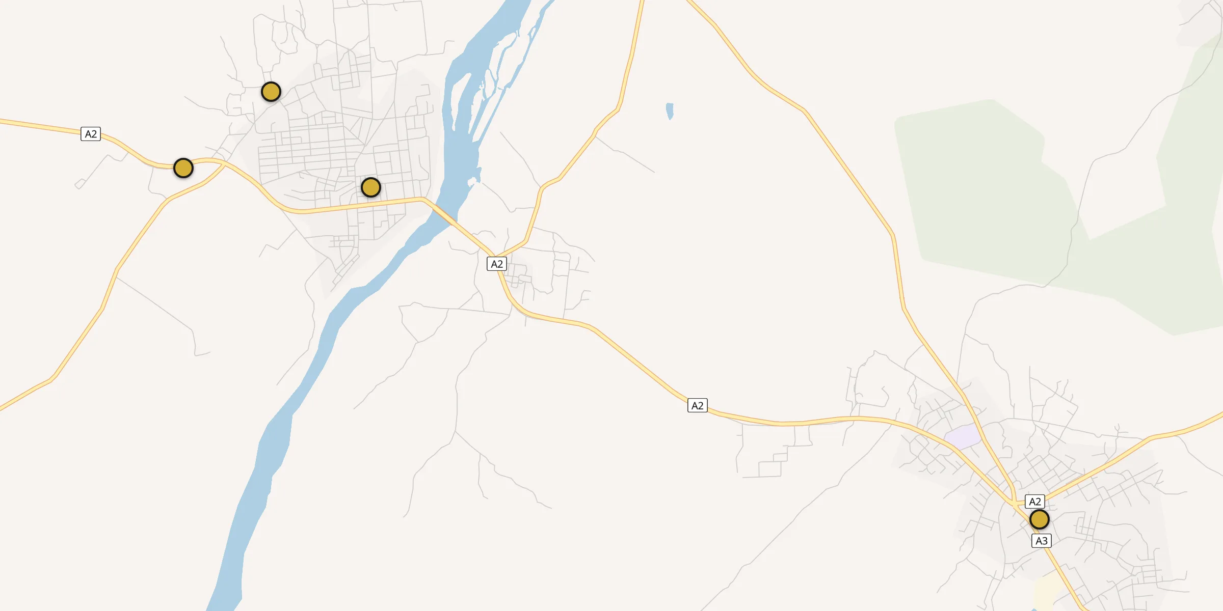 Plan des mosquées à Tiassalé : cliquez sur un point pour voir la fiche