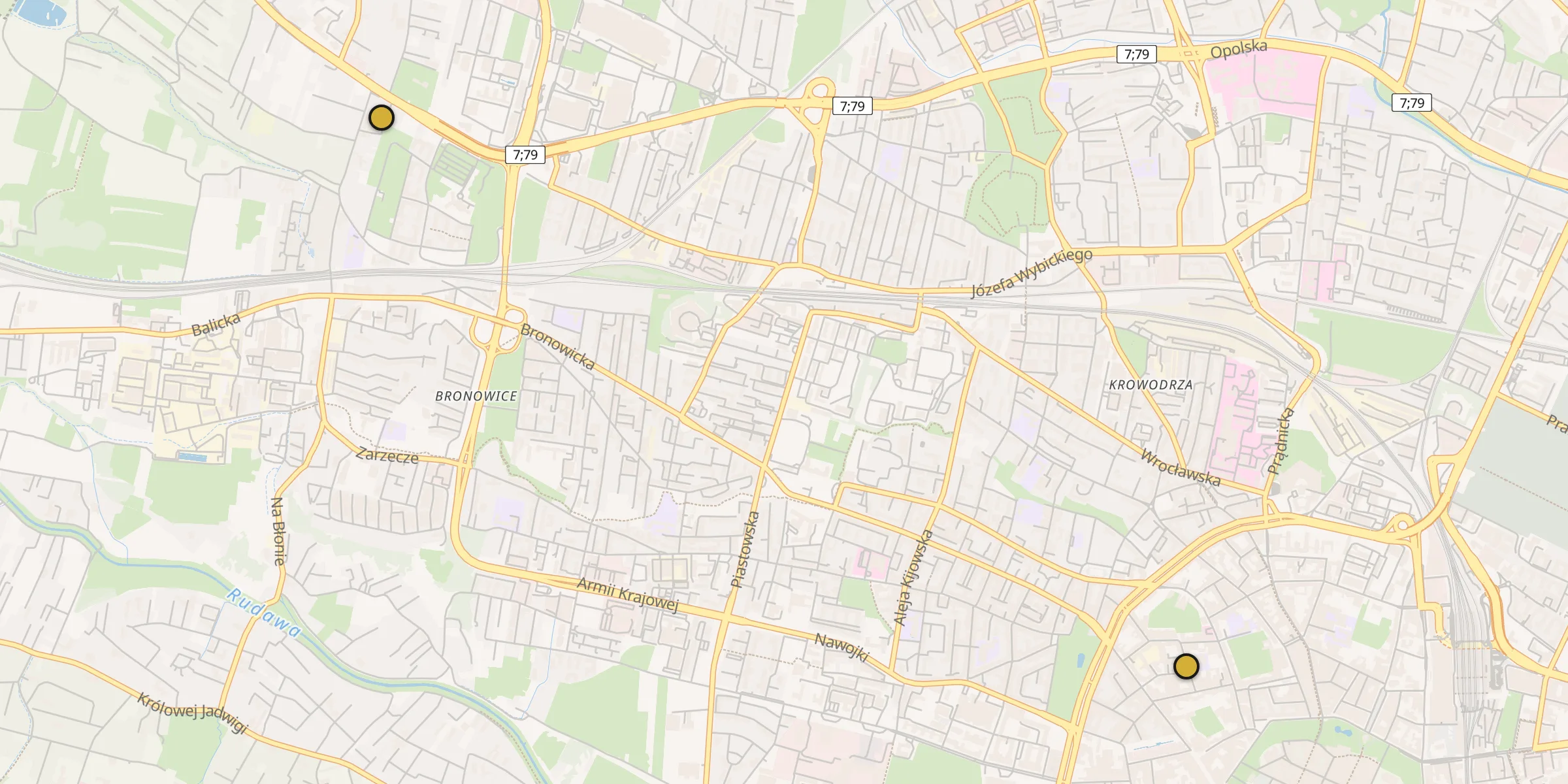Carte des mosquées à Cracovie