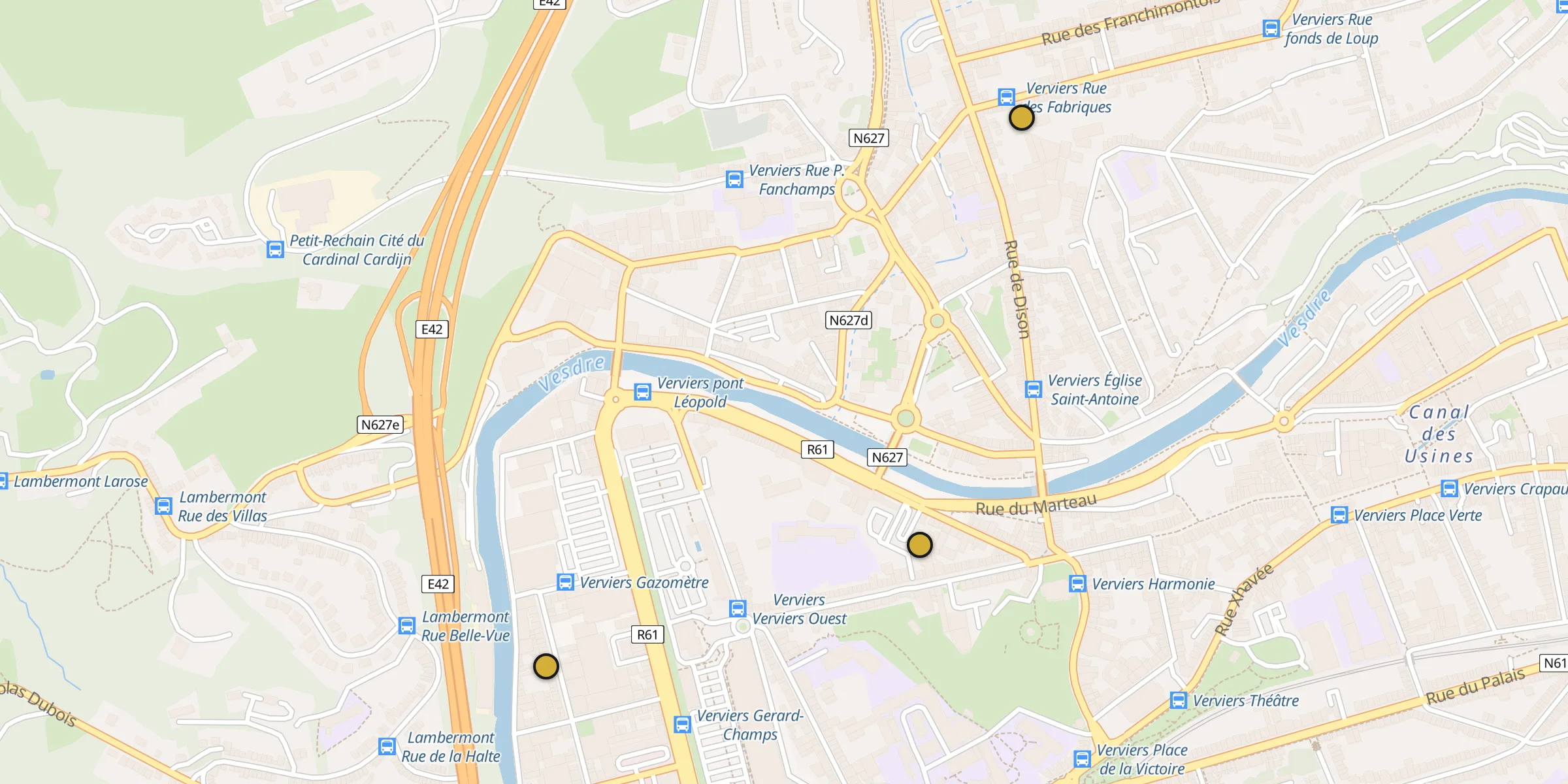 Carte des mosquées à Verviers