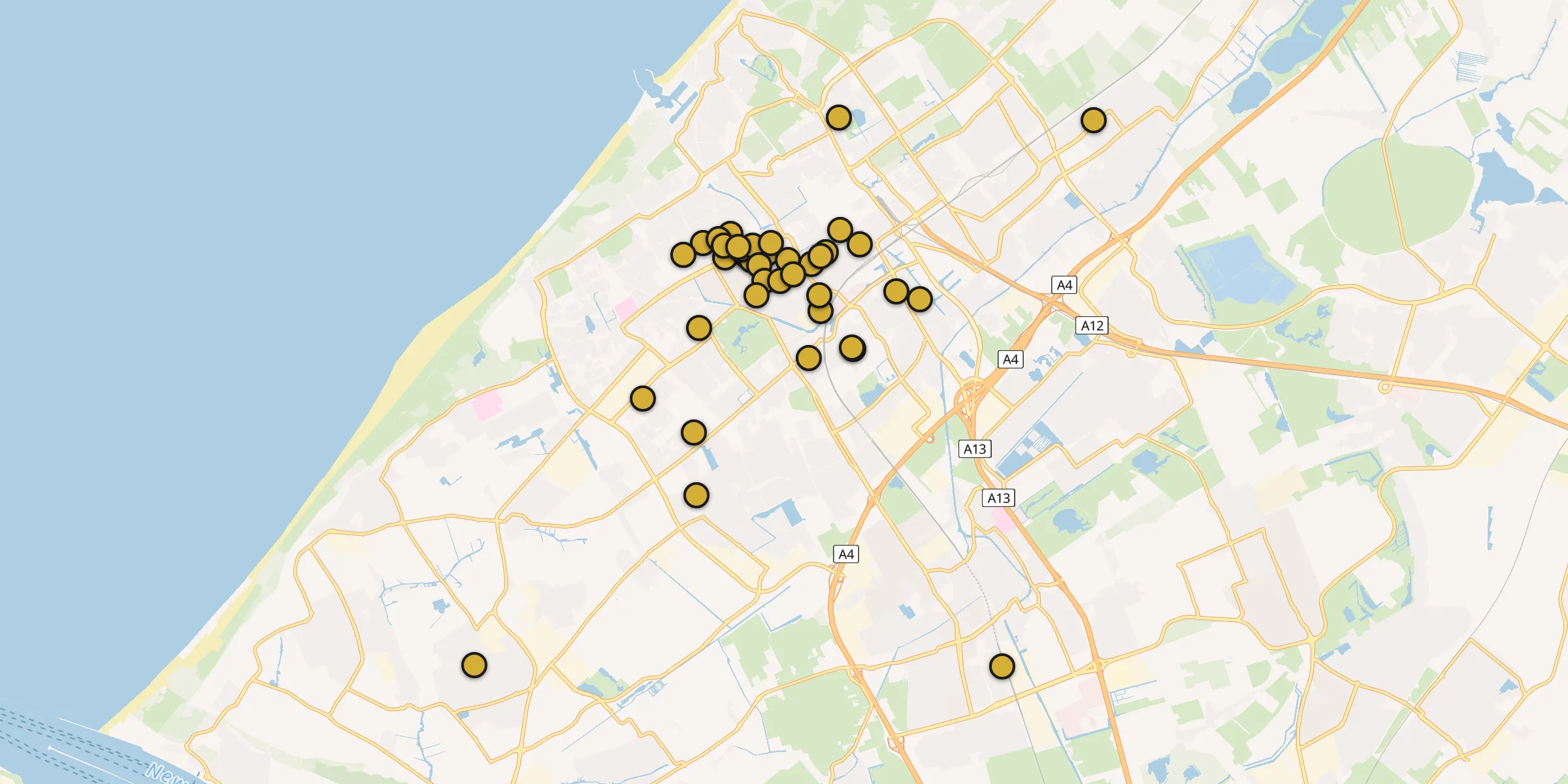Carte des mosquées à La Haye
