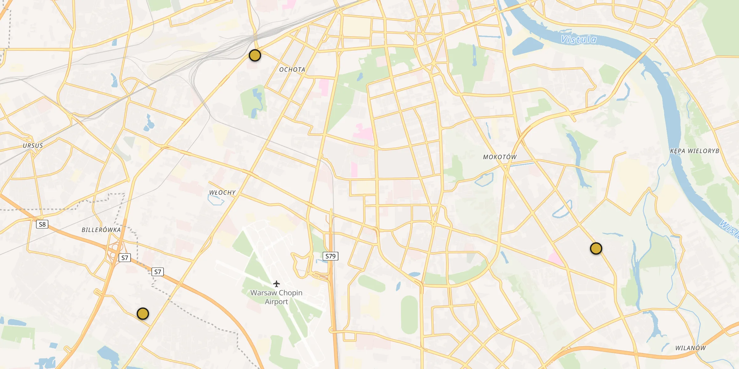 Carte des mosquées à Varsovie