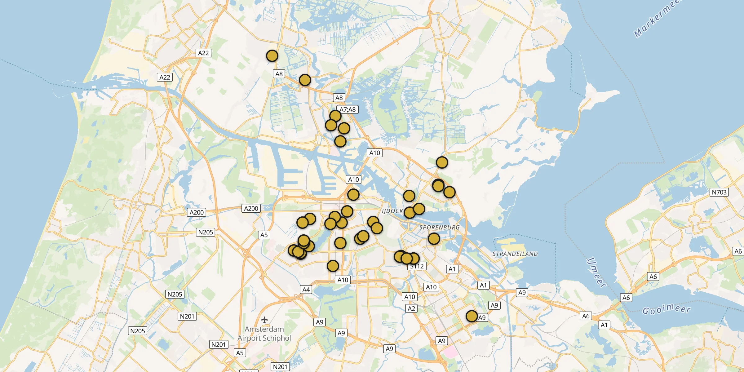 Carte des mosquées à Amsterdam