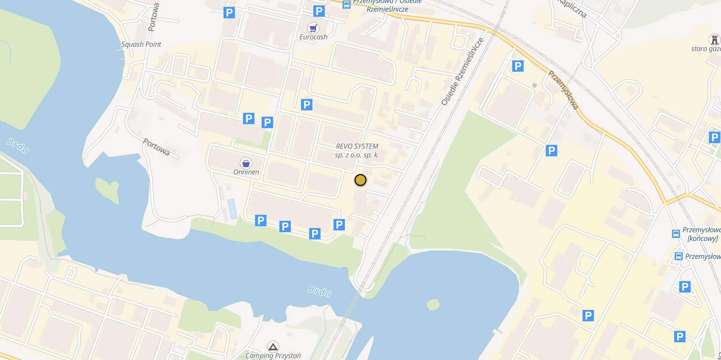 Plan des mosquées à Bydgoszcz : cliquez sur un point pour voir la fiche