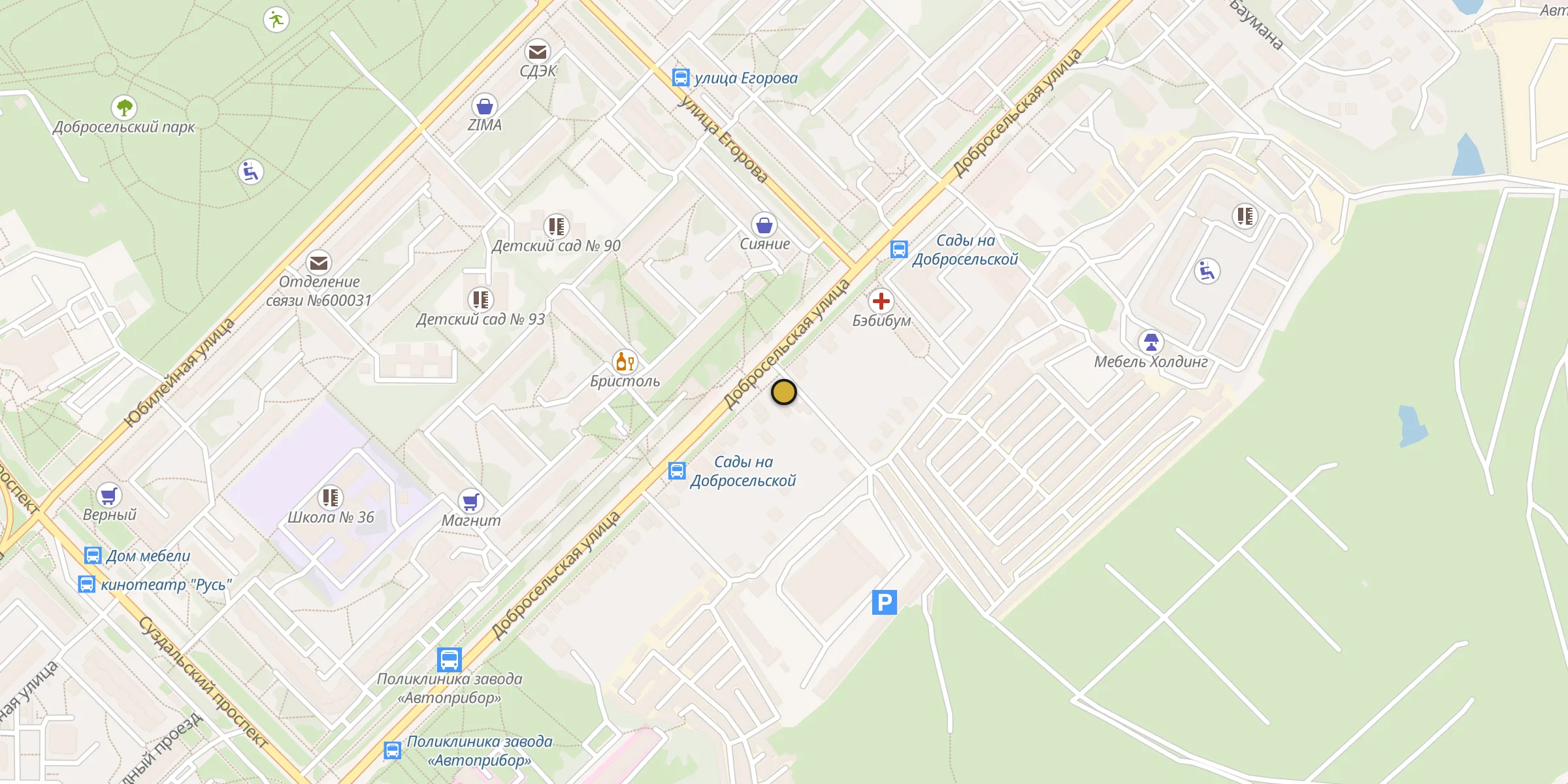 Plan des mosquées à Vladimir : cliquez sur un point pour voir la fiche