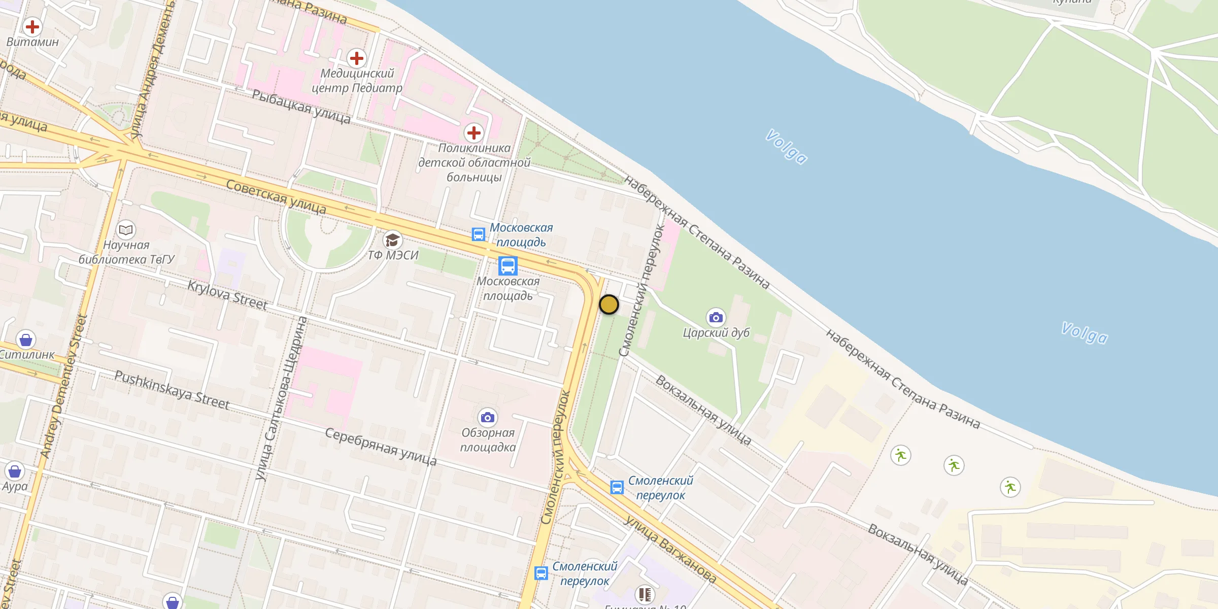 Plan des mosquées à Tver : cliquez sur un point pour voir la fiche