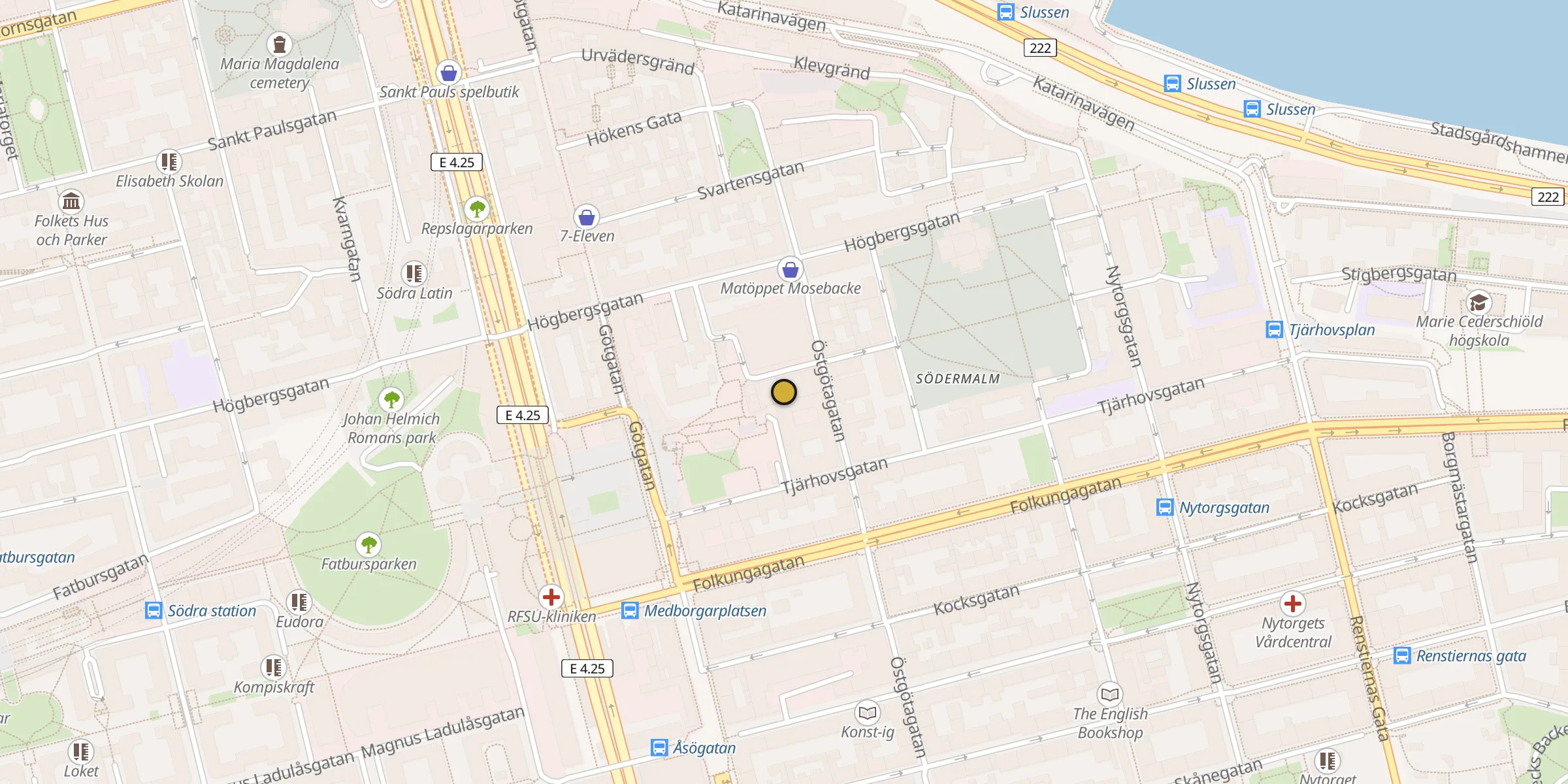 Plan des mosquées à Stockholm : cliquez sur un point pour voir la fiche