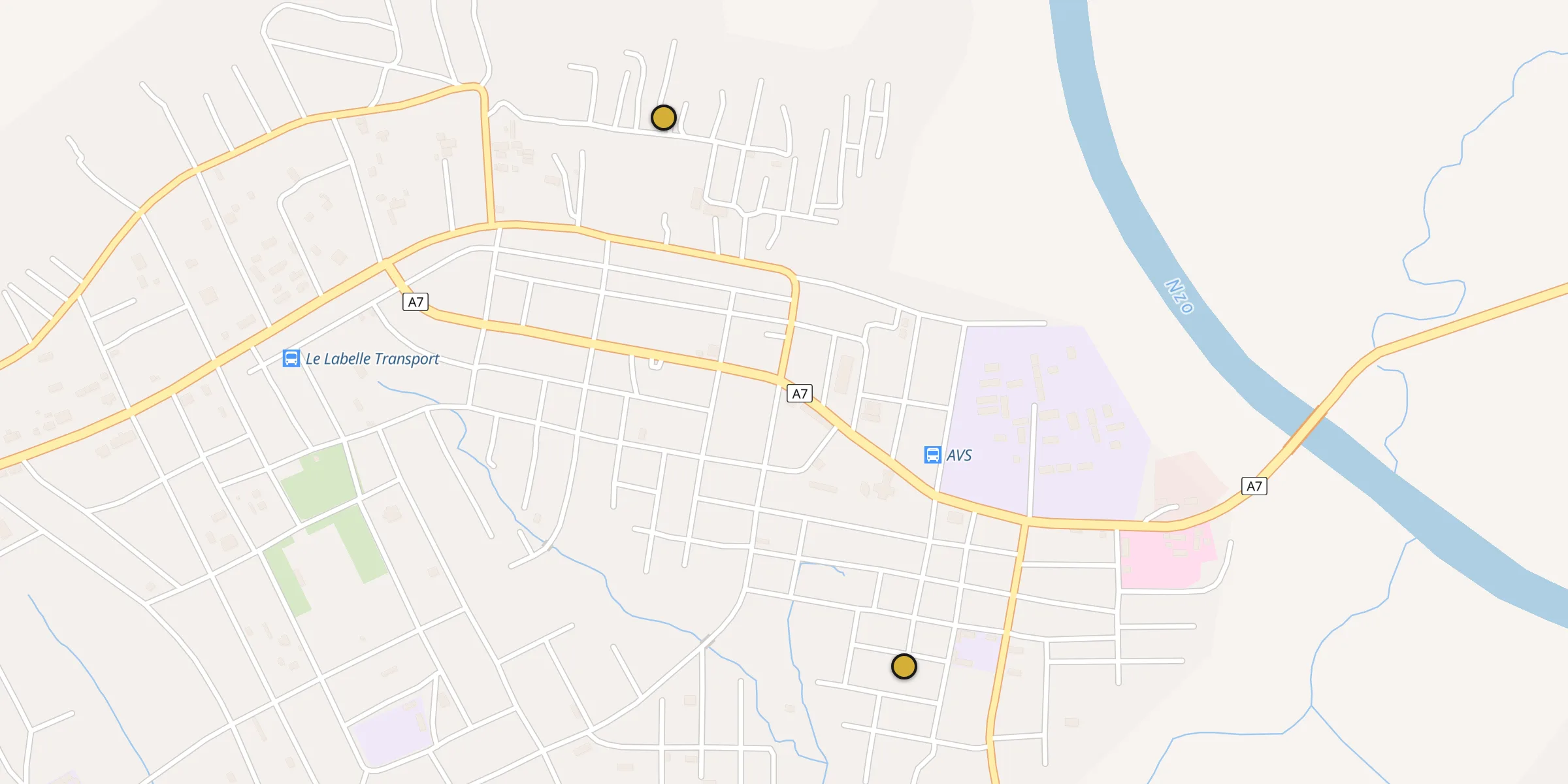 Plan des mosquées à Guiglo : cliquez sur un point pour voir la fiche