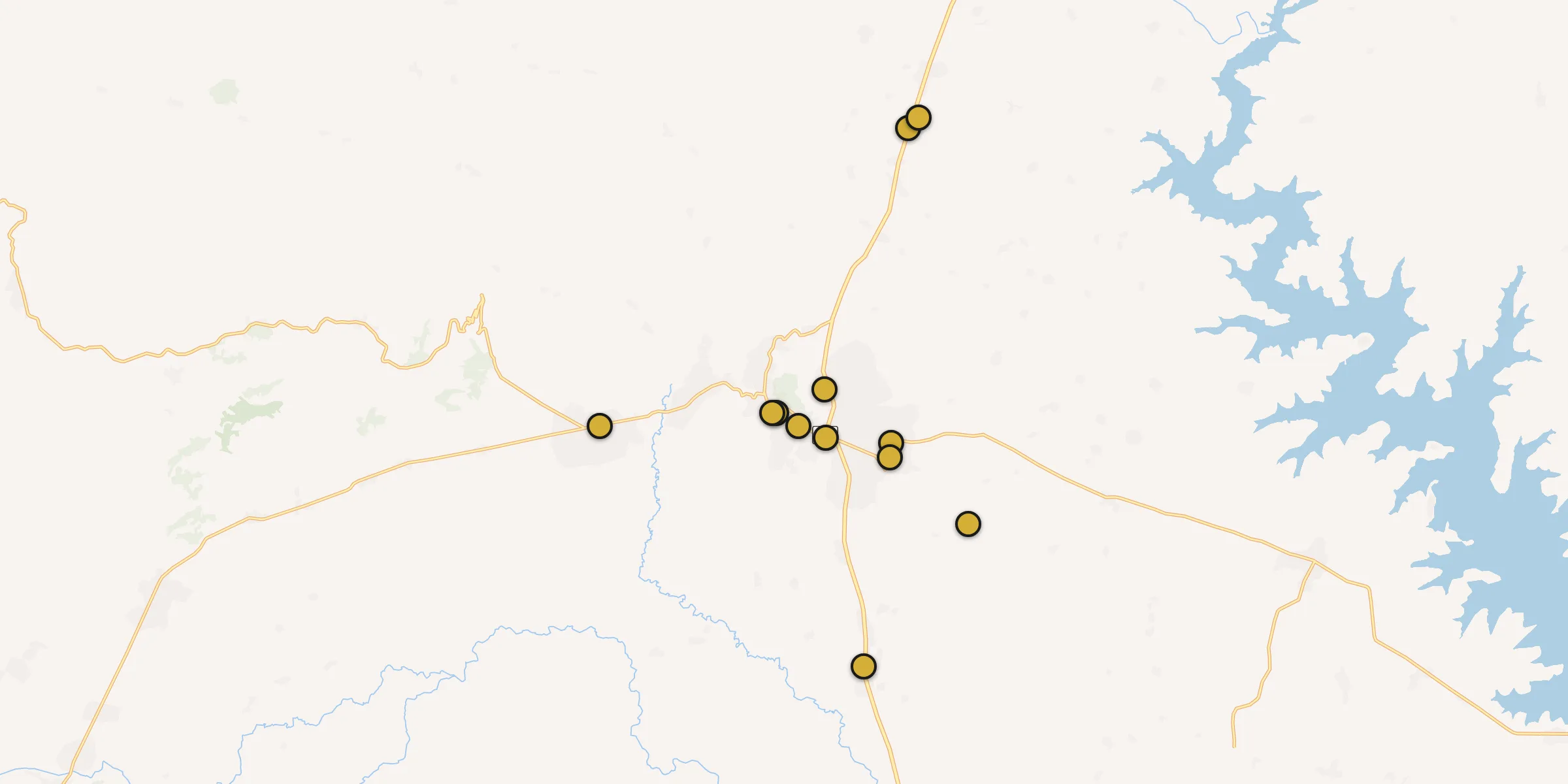 Plan des mosquées à Atakpamé : cliquez sur un point pour voir la fiche