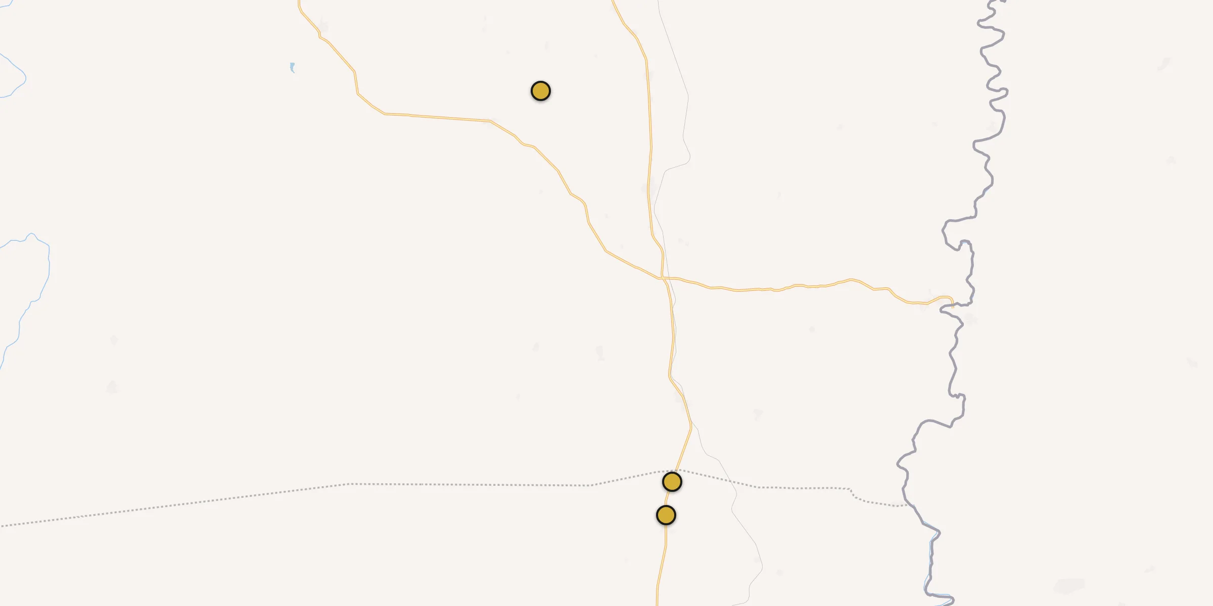 Plan des mosquées à Tchaourou : cliquez sur un point pour voir la fiche