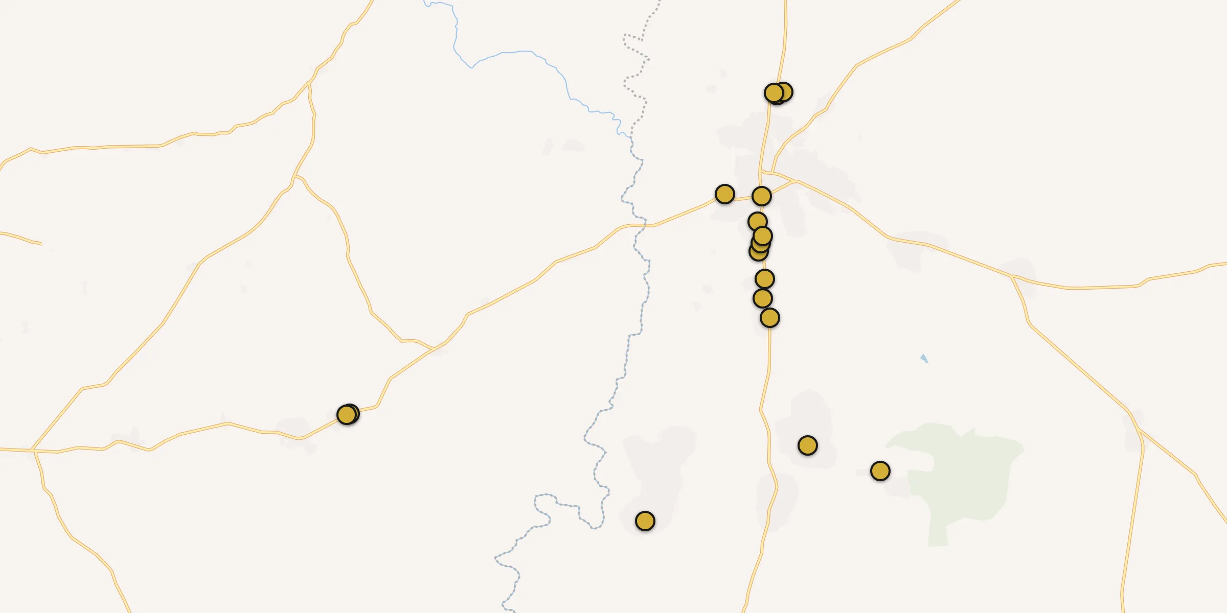 Plan des mosquées à Tchamba : cliquez sur un point pour voir la fiche