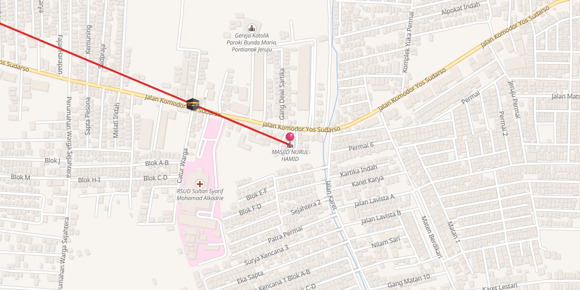 Carte de localisation : MASJID NURUL HAMID