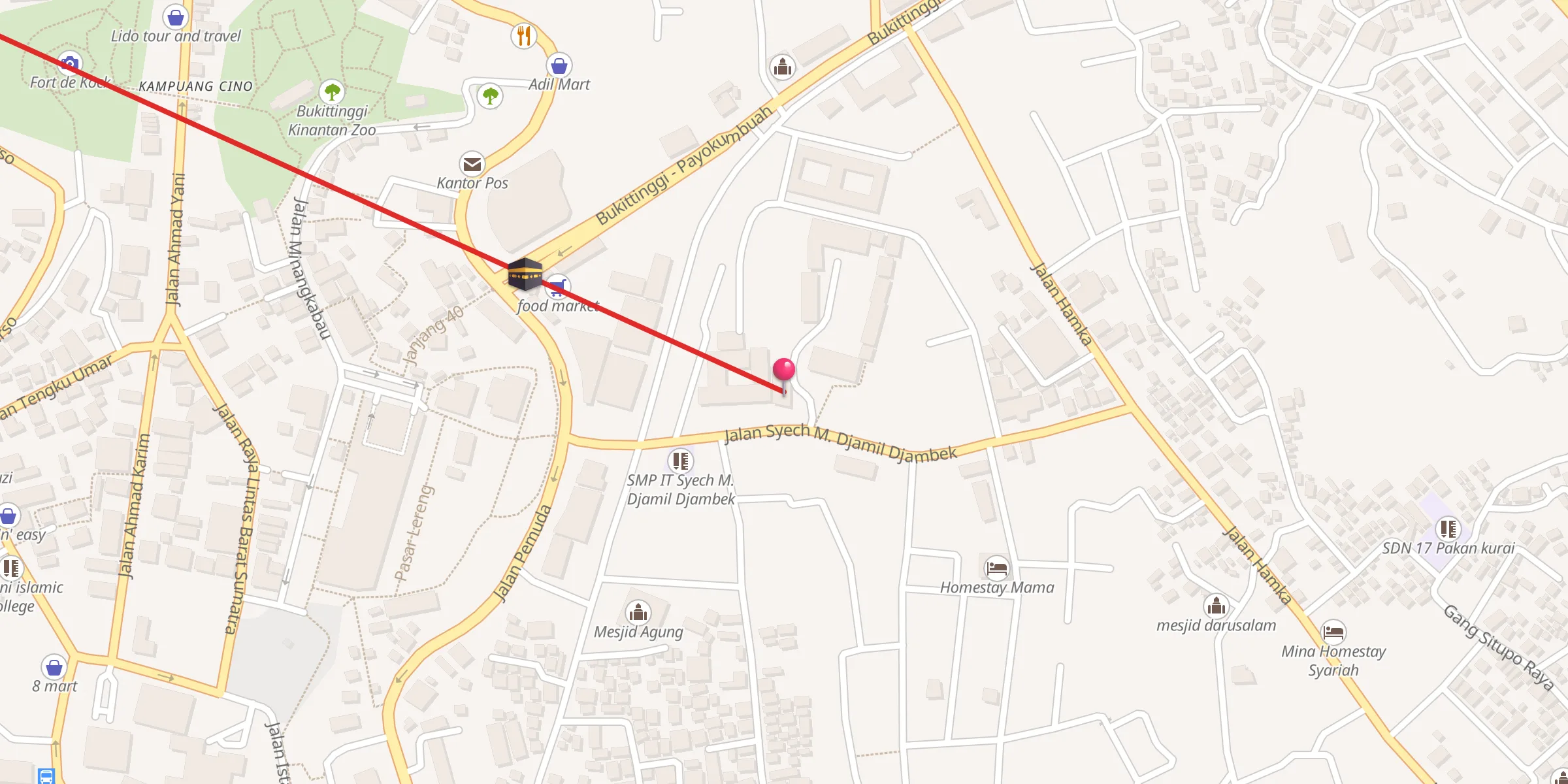 Carte de localisation : Masjid Al-Akram SMAN 1 Bukittinggi