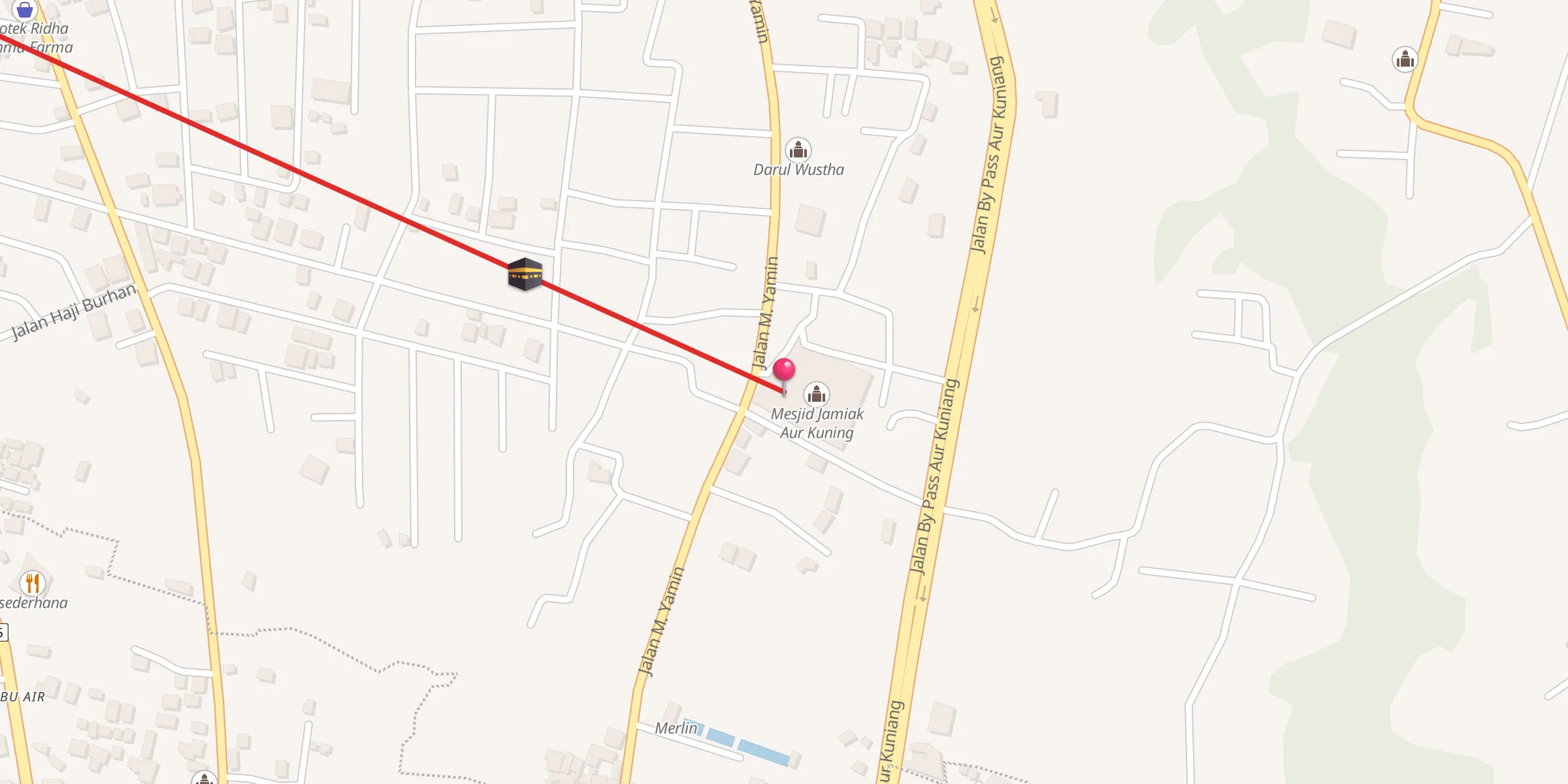 Carte de localisation : Mesjid Jamiak Aur Kuning