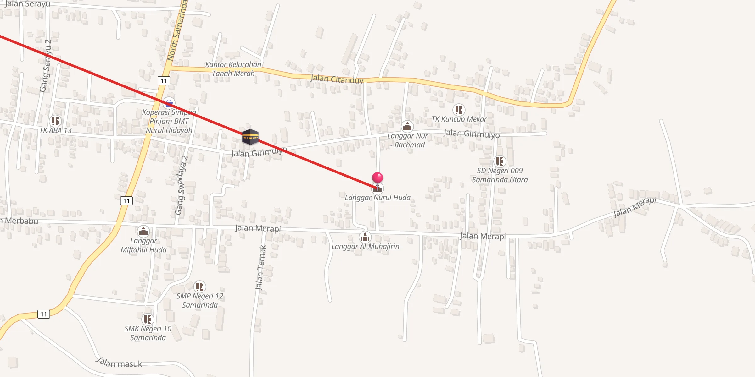 Carte de localisation : Langgar Nurul Huda