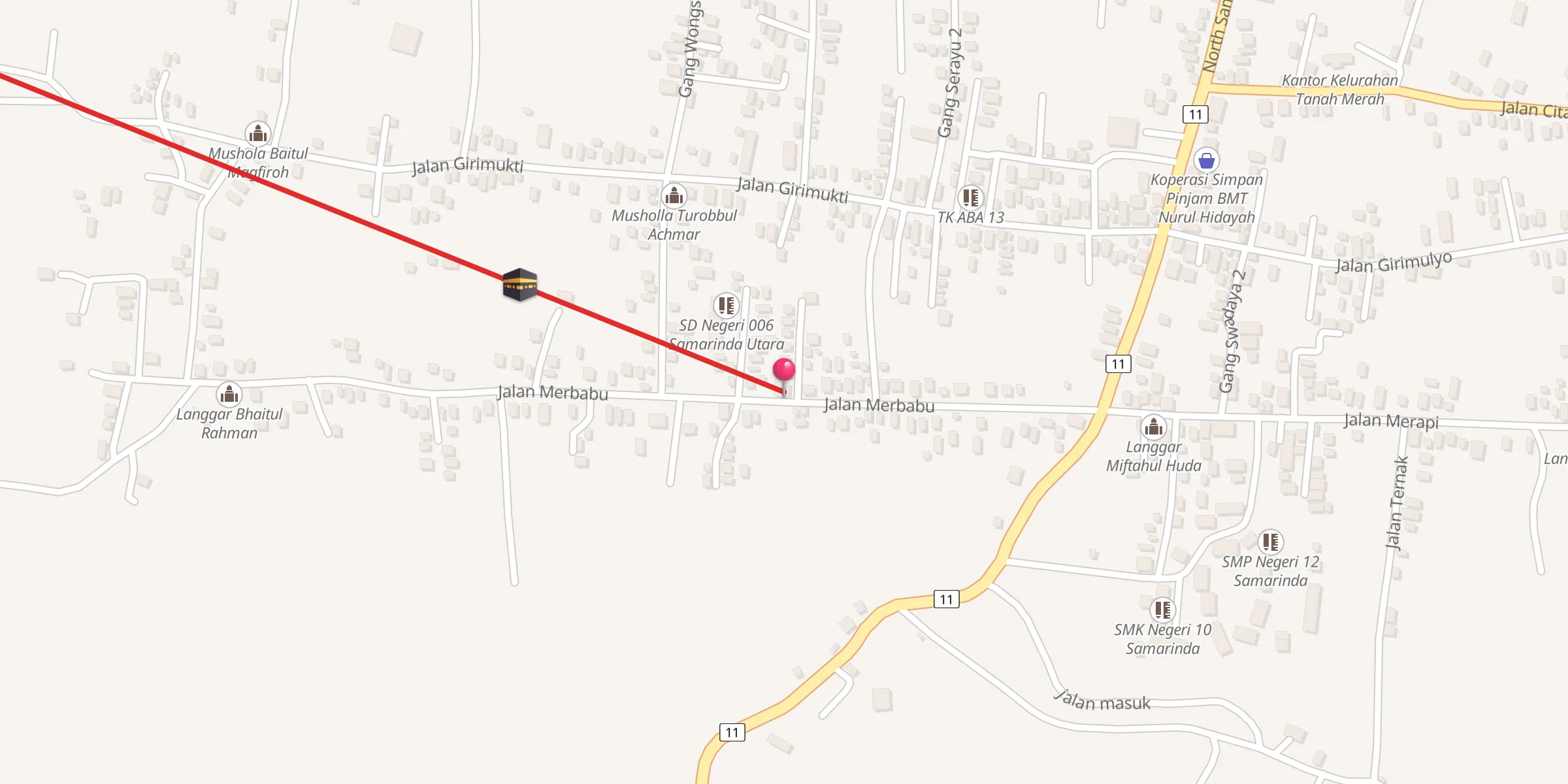 Carte de localisation : Langgar Bhaitul Rohim