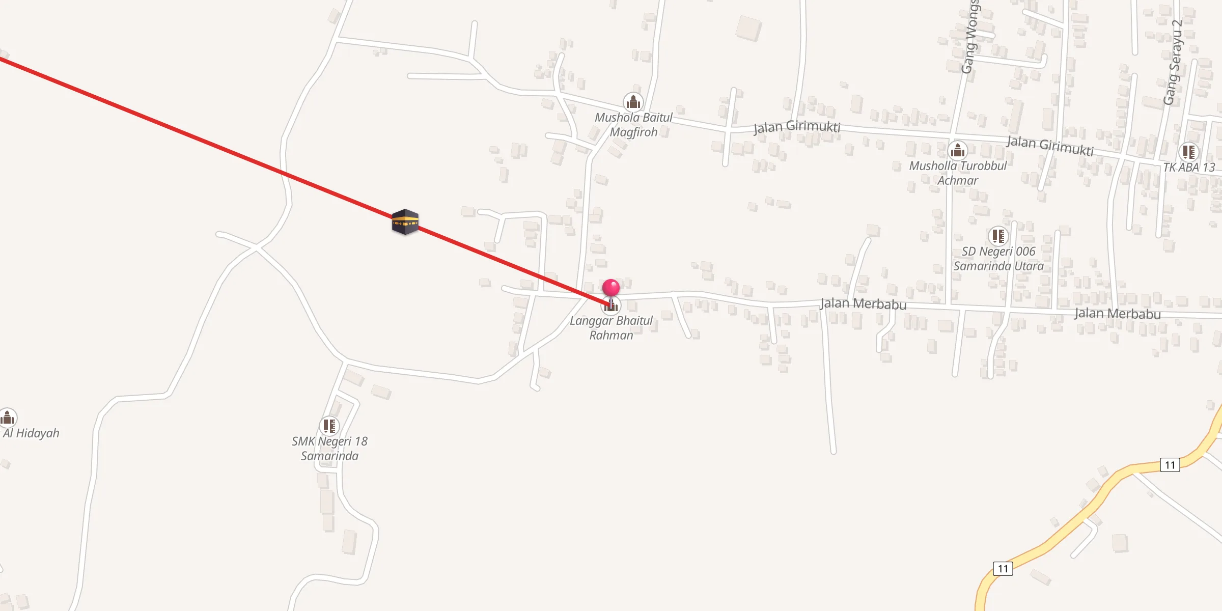 Carte de localisation : Langgar Bhaitul Rahman