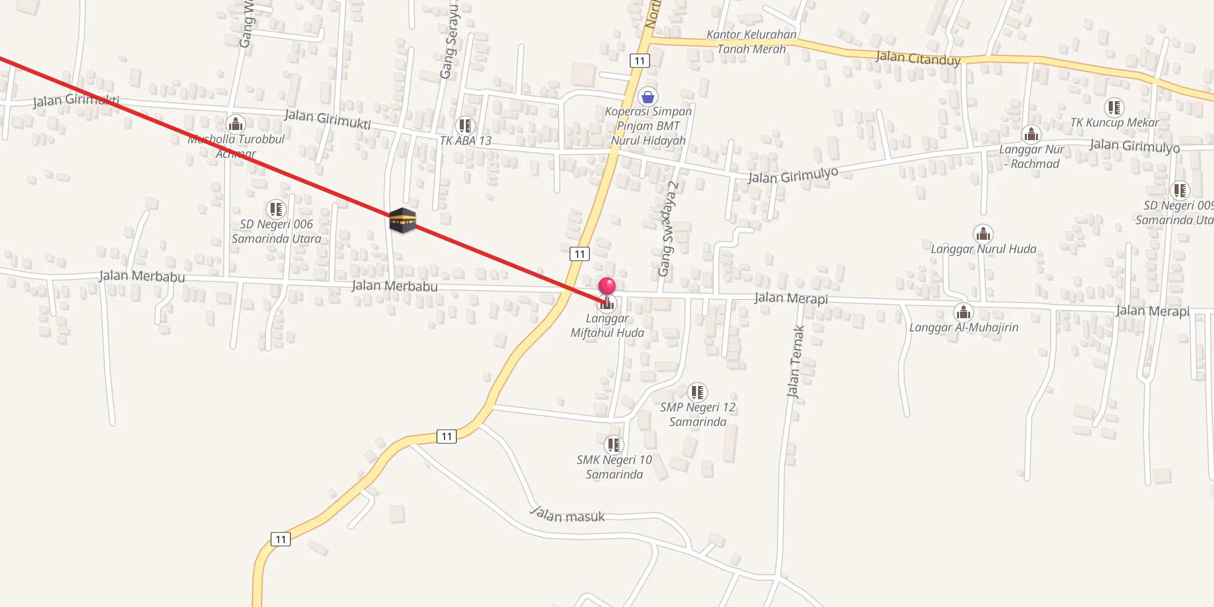 Carte de localisation : Langgar Miftahul Huda