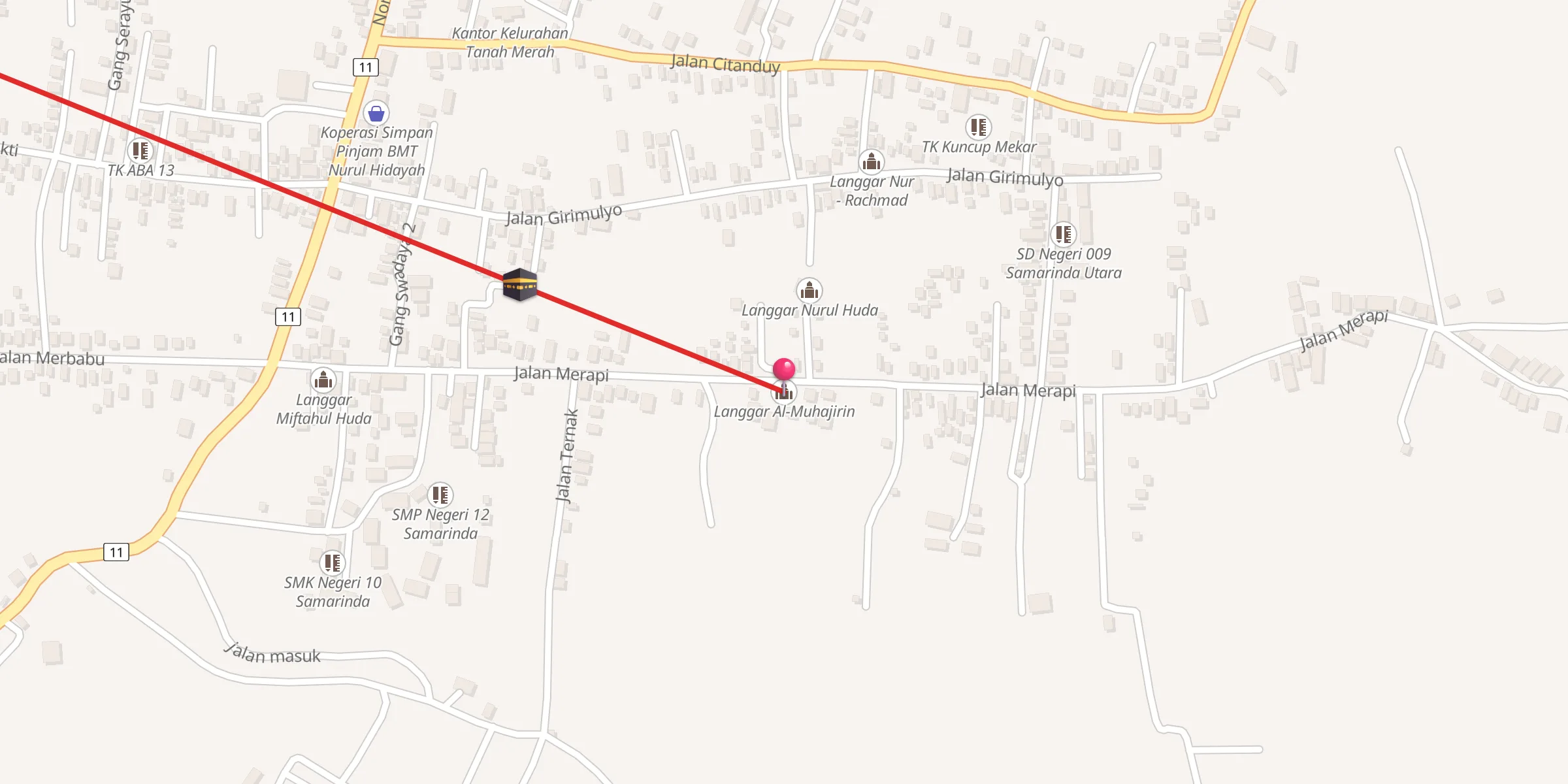 Carte de localisation : Langgar Al-Muhajirin