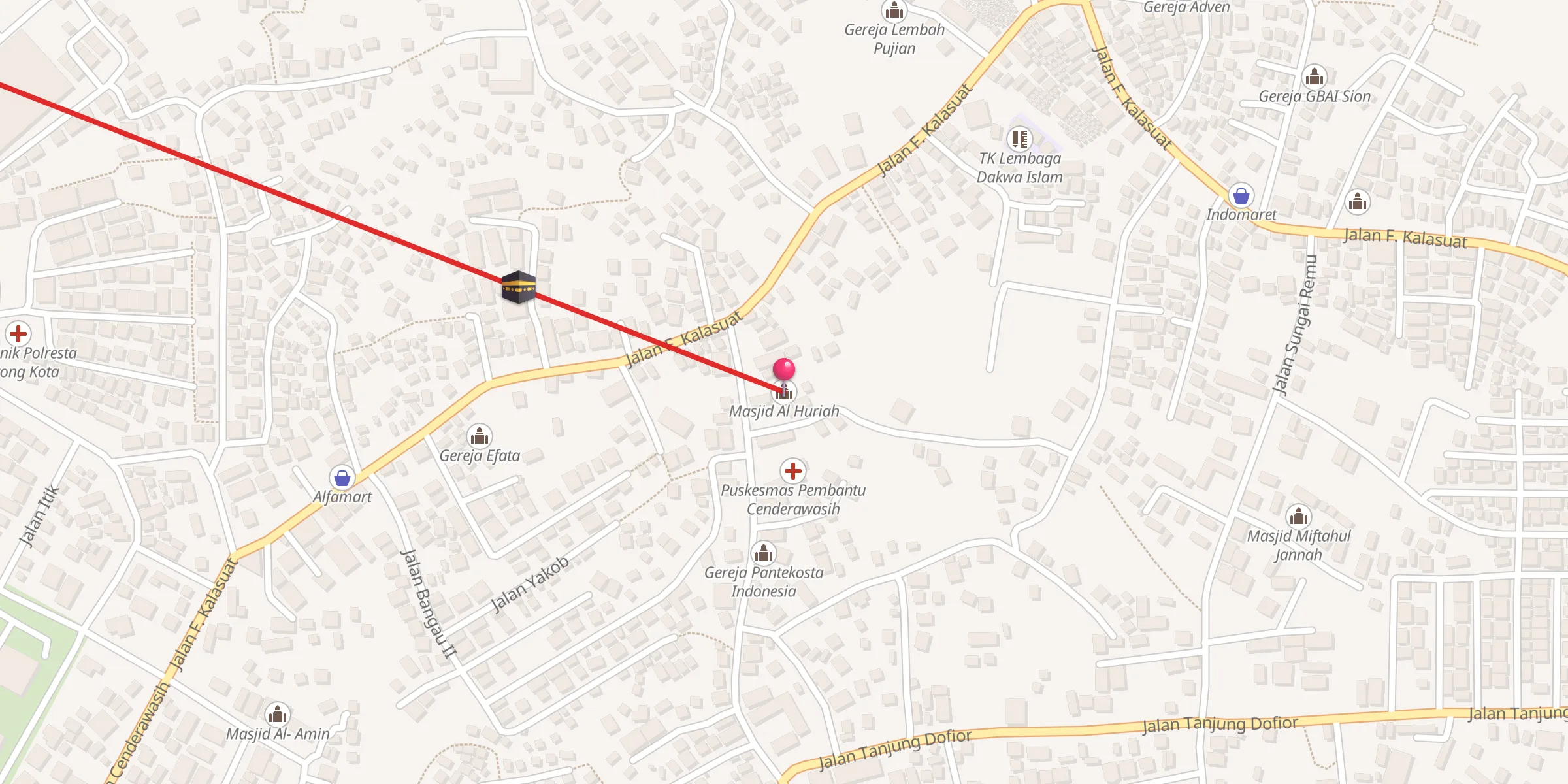 Carte de localisation : Masjid Al Huriah