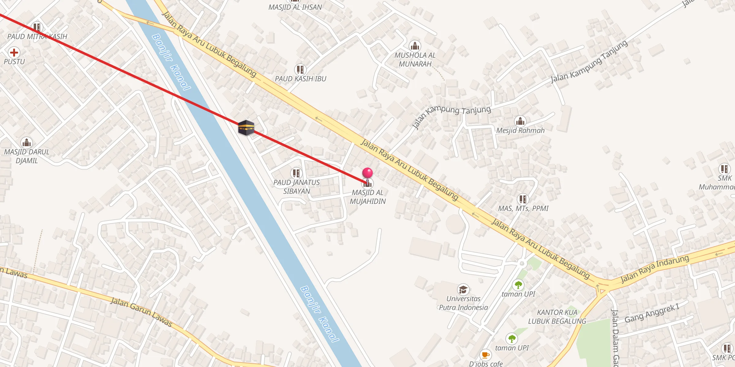 Carte de localisation : MASJID AL MUJAHIDIN