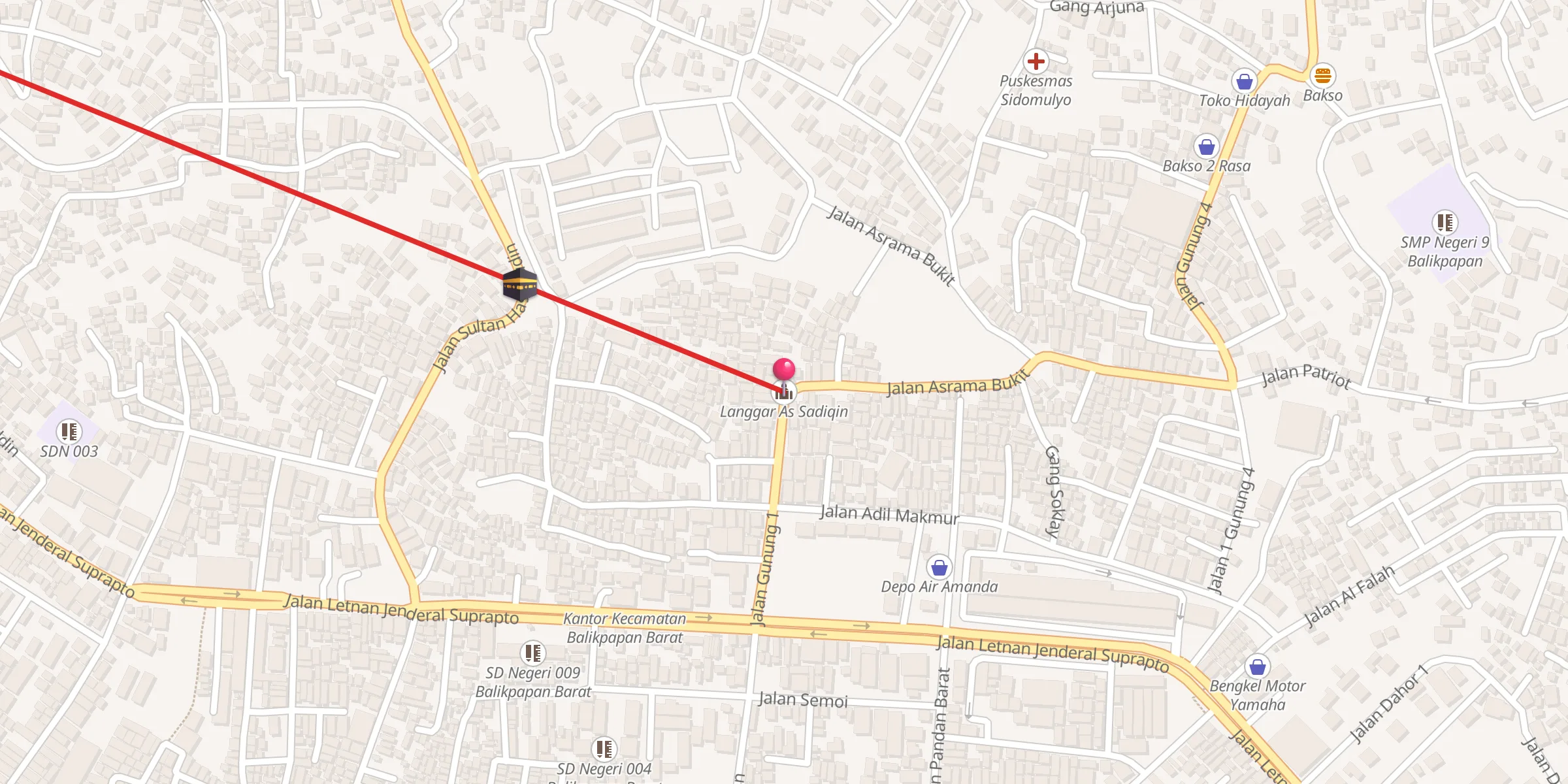 Carte de localisation : Langgar As Sadiqin