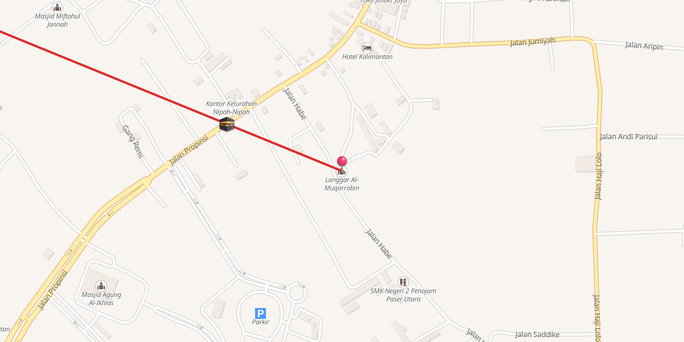 Carte de localisation : Langgar Al-Muqarrabin