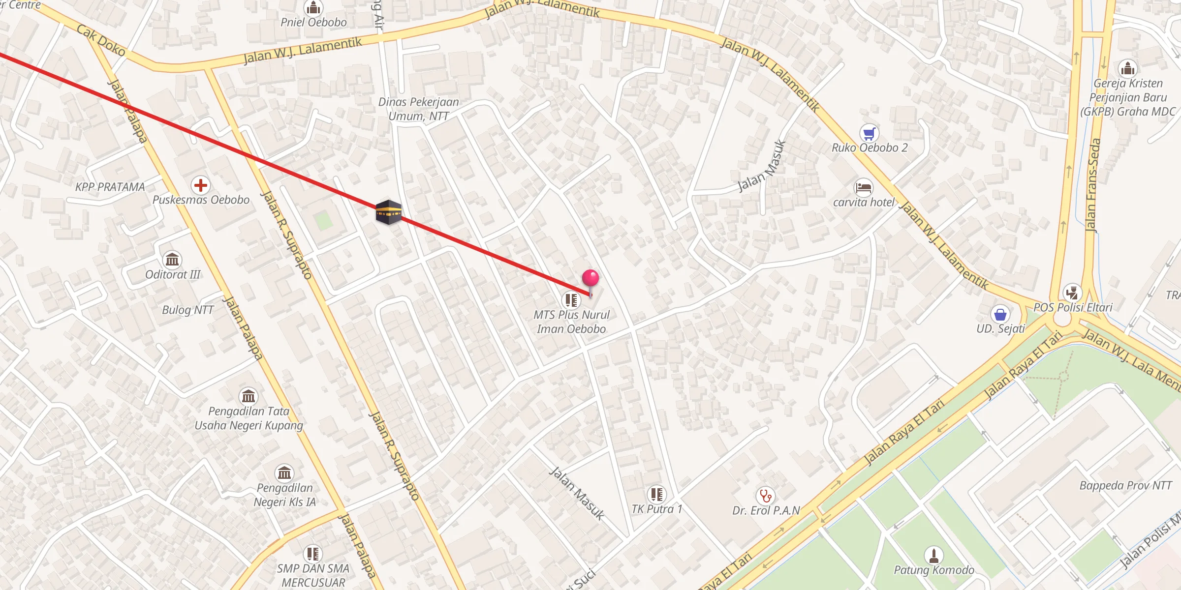 Carte de localisation : Masjid Nurul Iman Oebobo