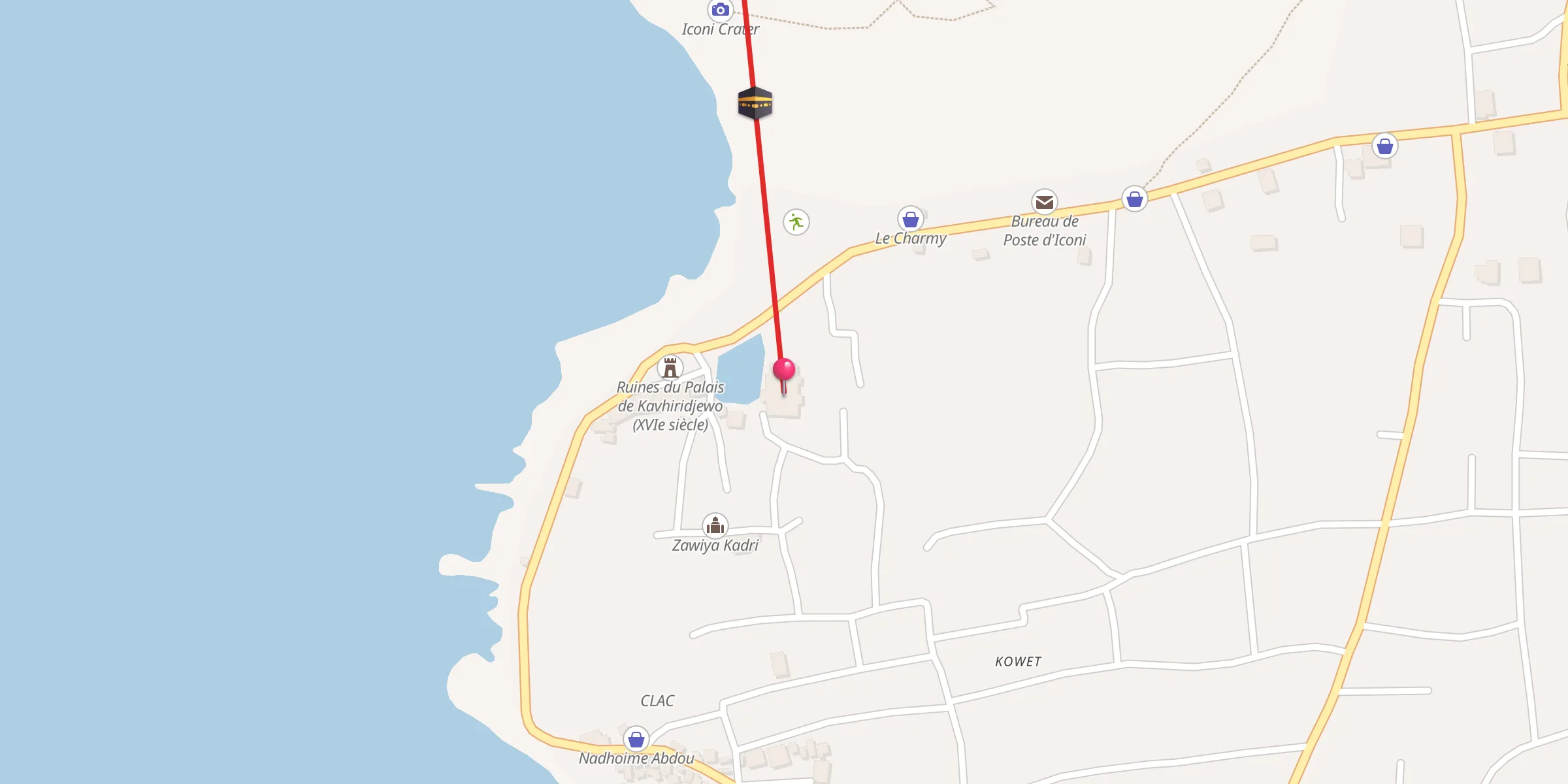 Carte de localisation : Grande Mosquée d'Iconi المسجد الكبير في إيقوني