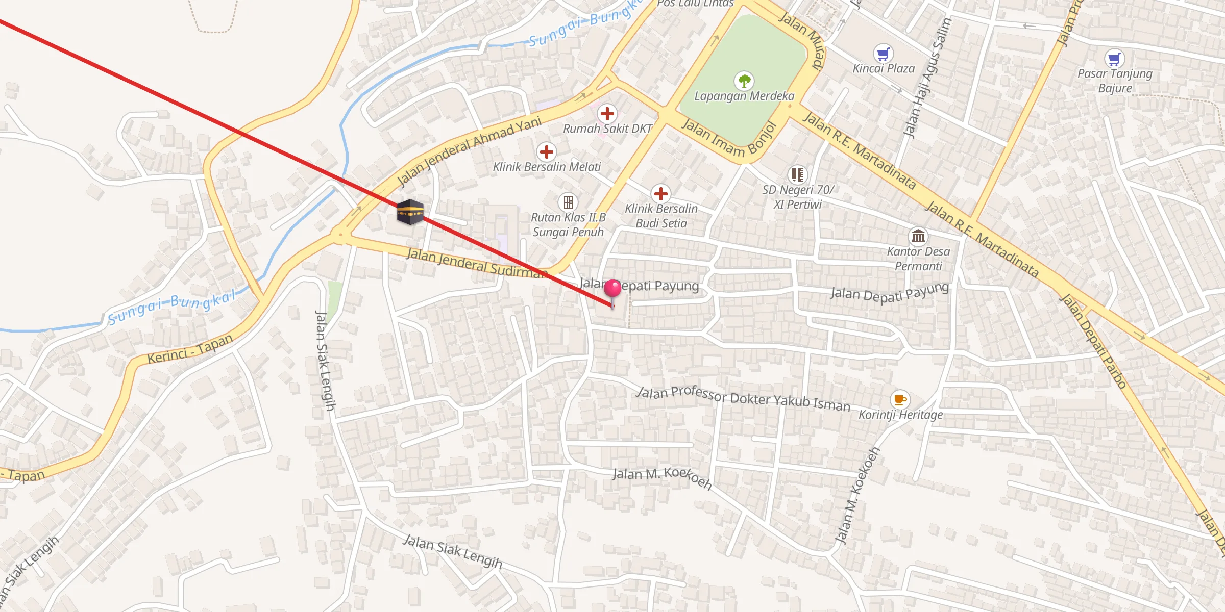 Carte de localisation : Masjid Agung Pondok Tinggi