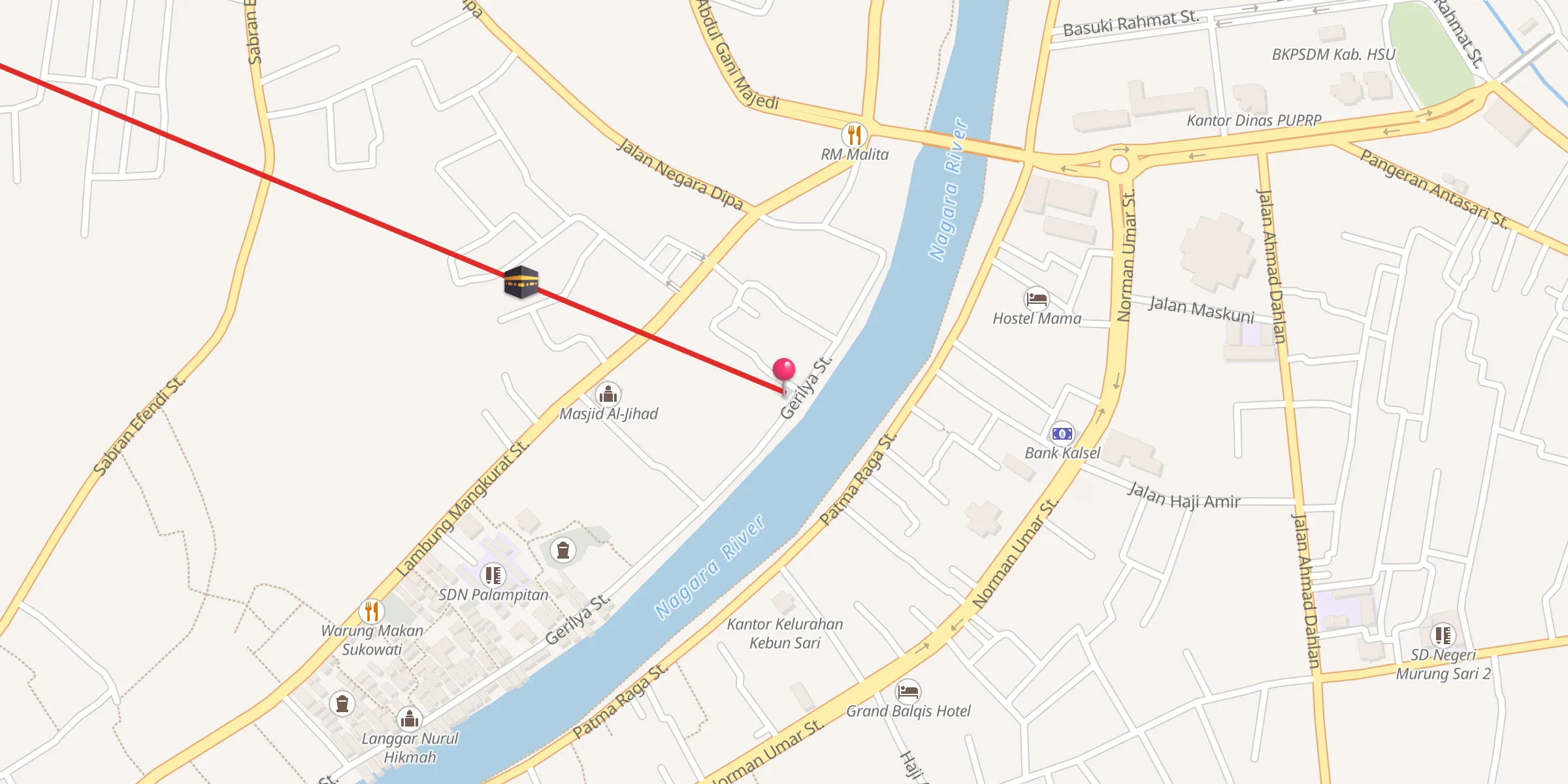 Carte de localisation : Langgar Al-Muhtar