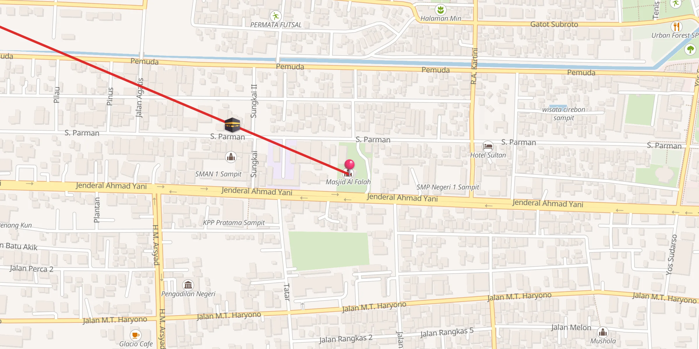 Carte de localisation : Masjid Agung Al Falah