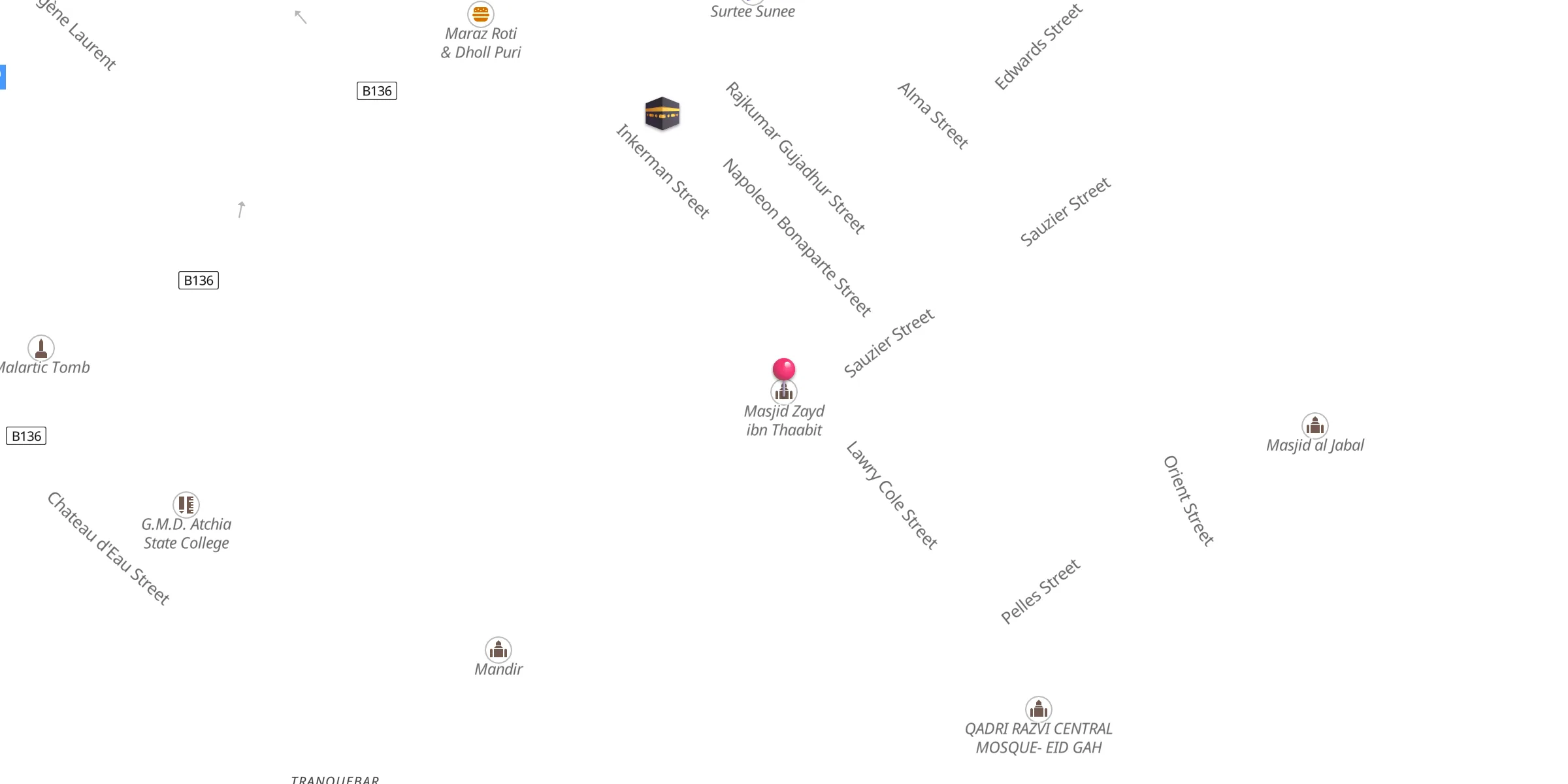 Carte de localisation : Masjid Zayd ibn Thaabit
