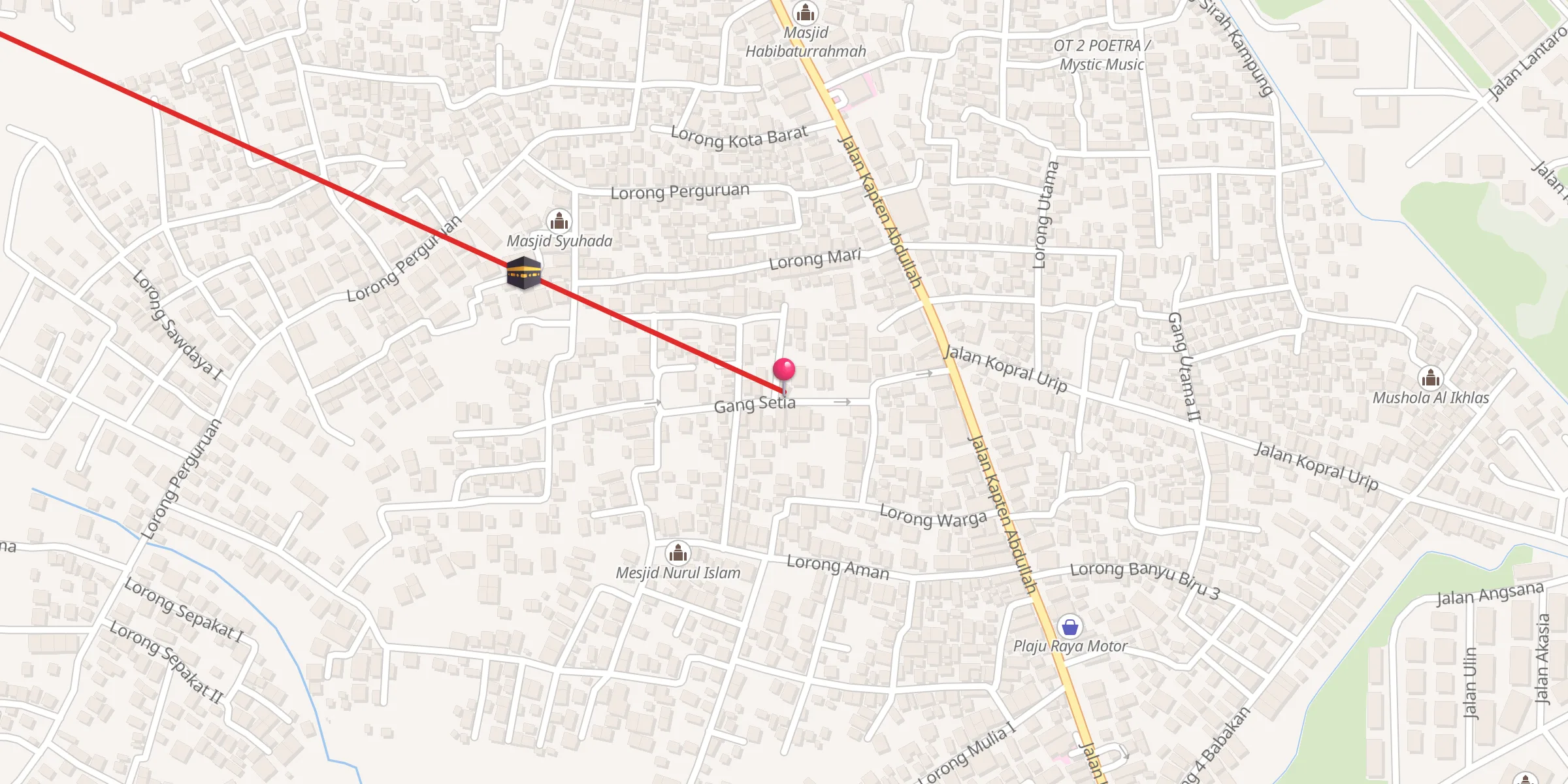 Carte de localisation : Langgar Al Muttaqin