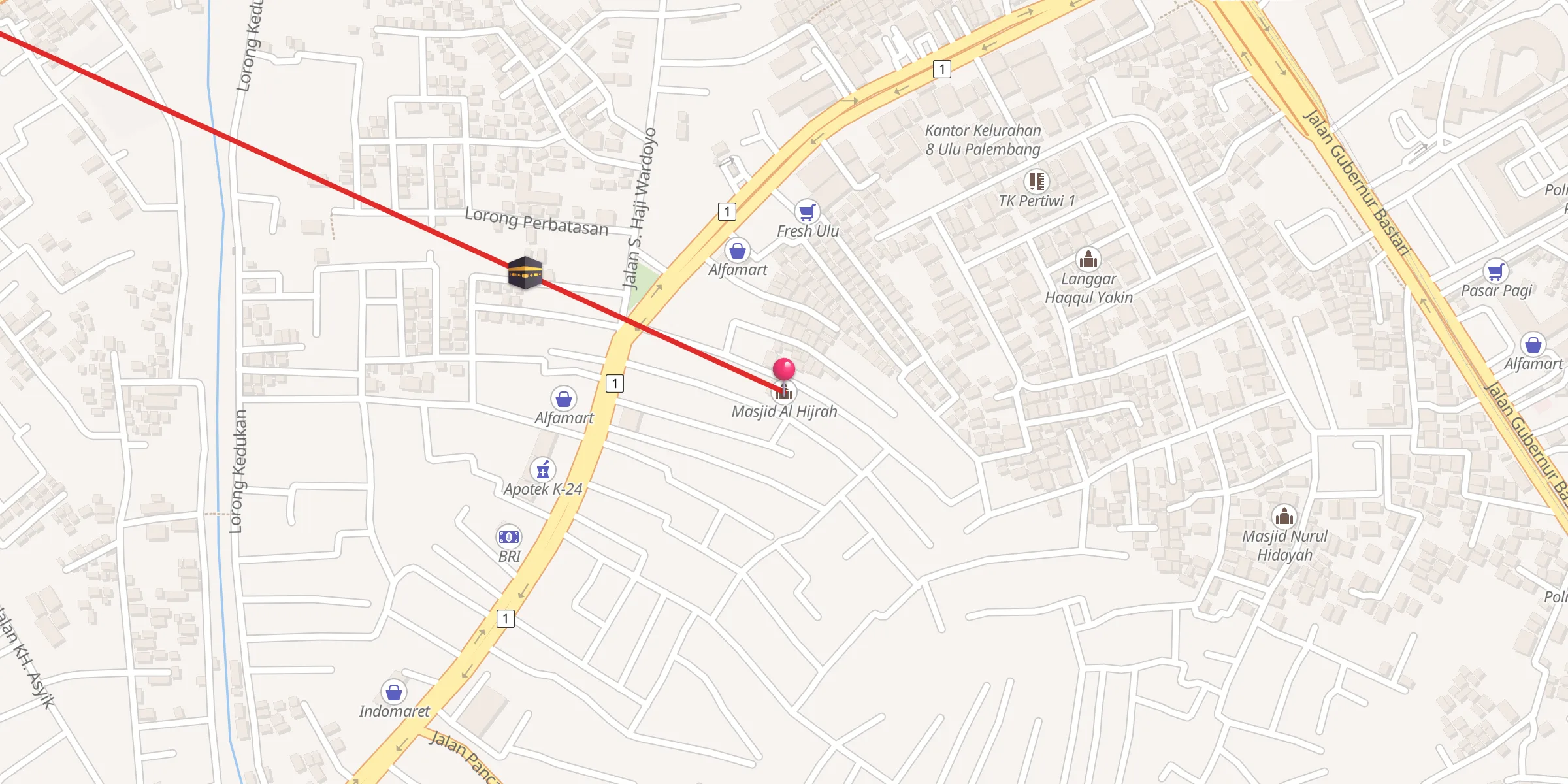Carte de localisation : Masjid Al Hijrah