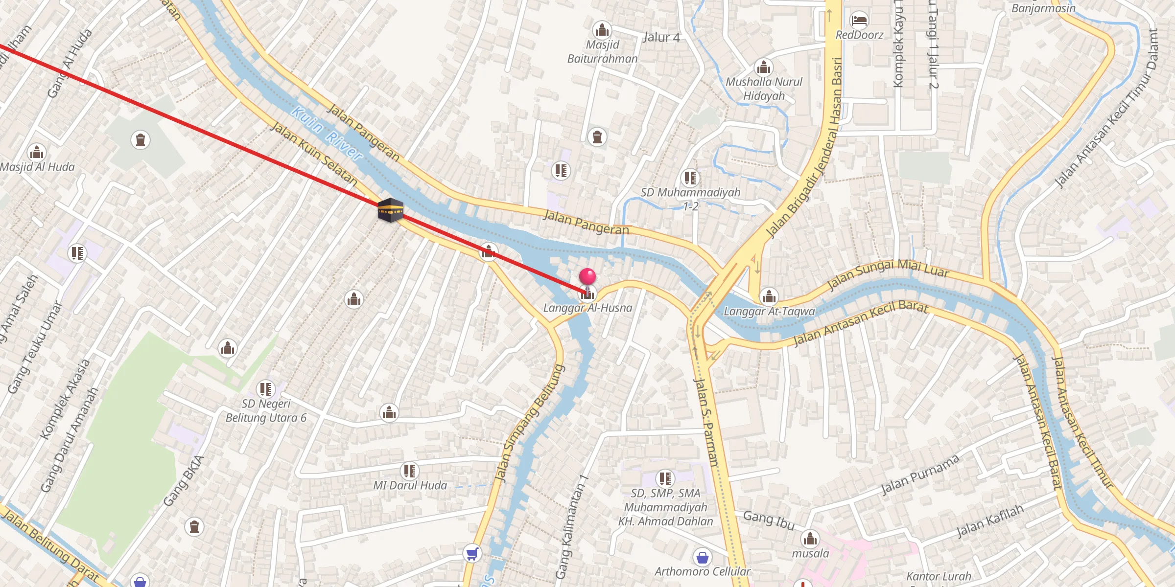Carte de localisation : Langgar Al-Husna