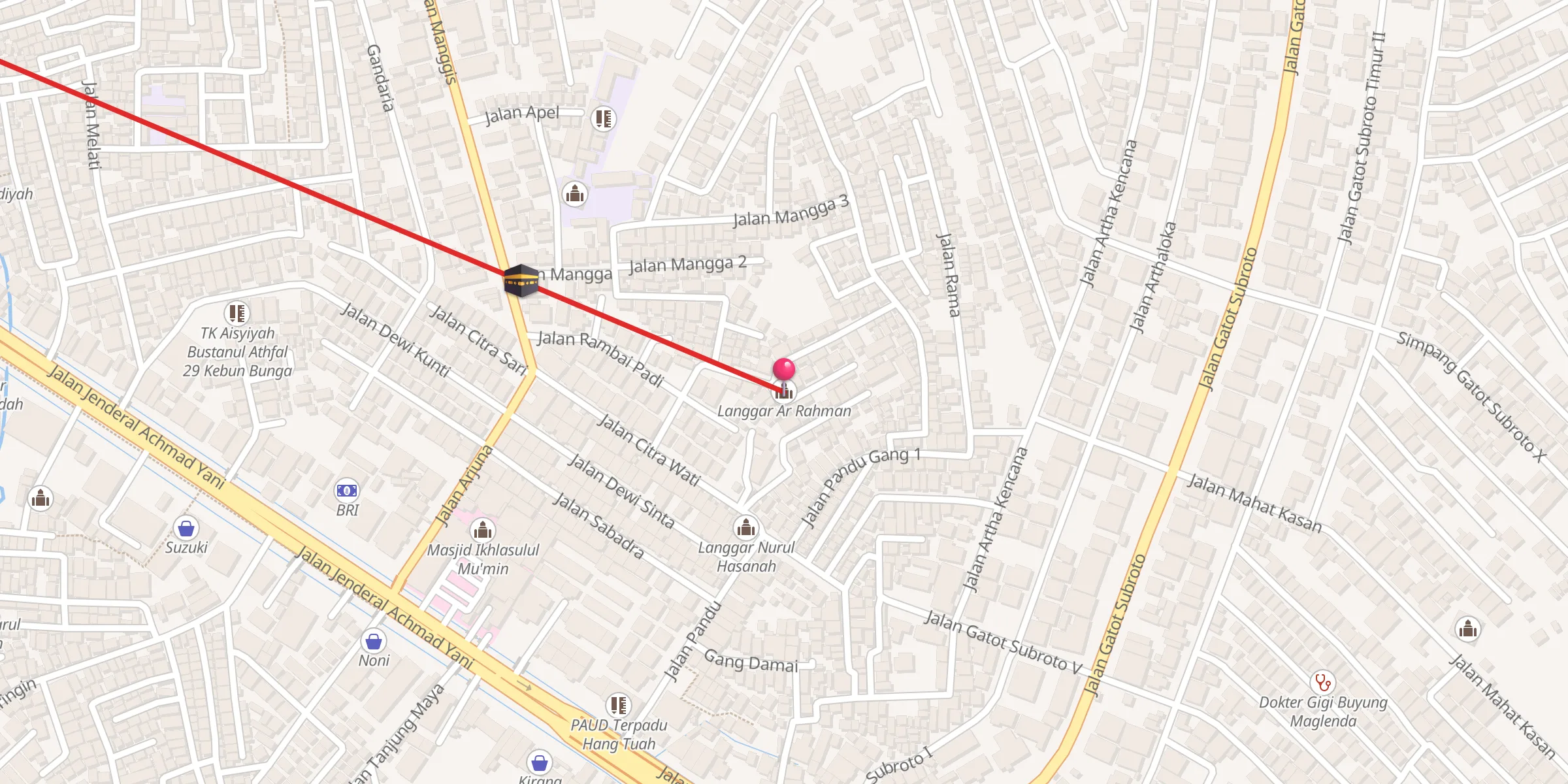 Carte de localisation : Langgar Ar Rahman