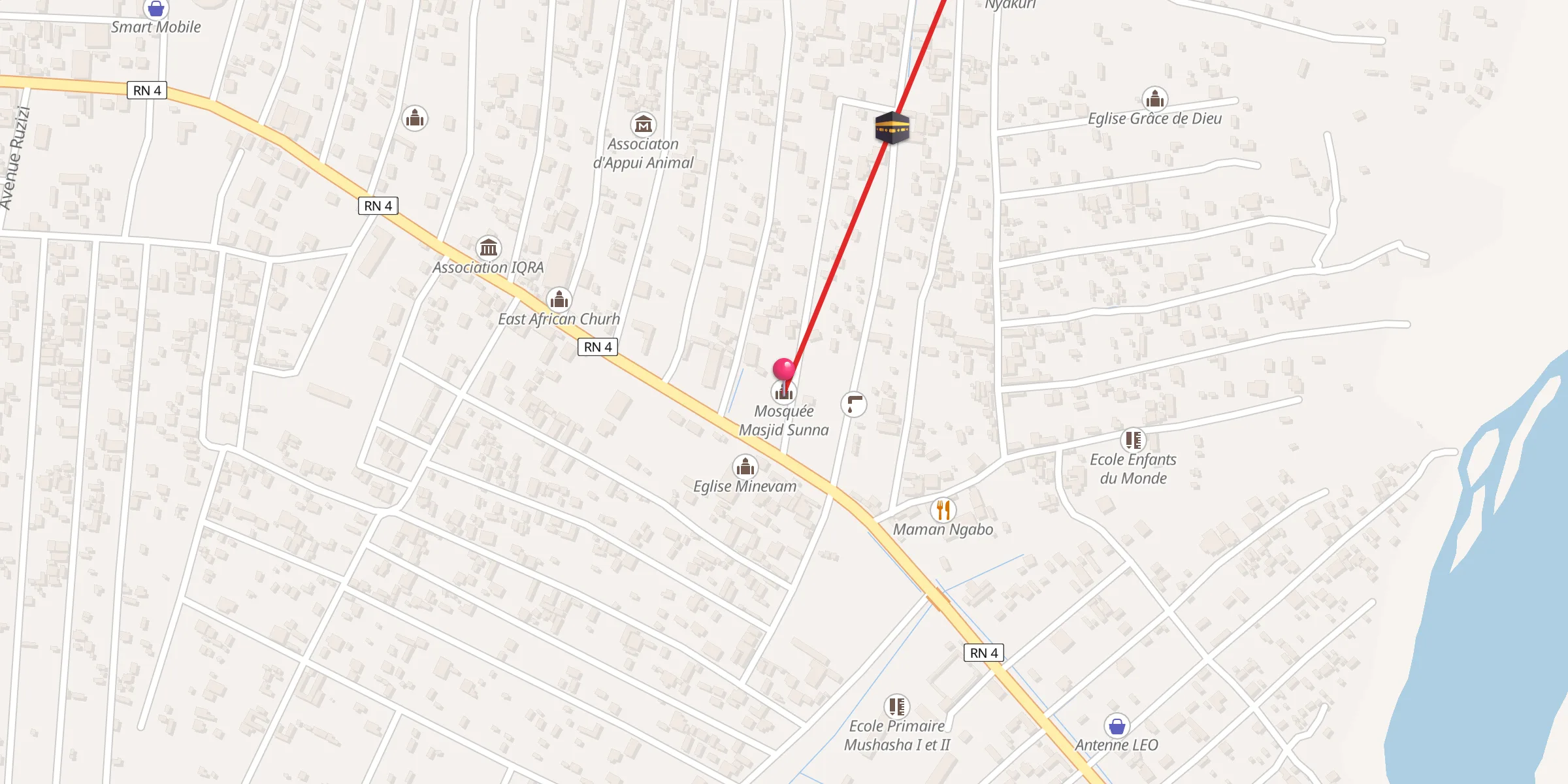 Carte de localisation : Mosquée Masjid Sunna