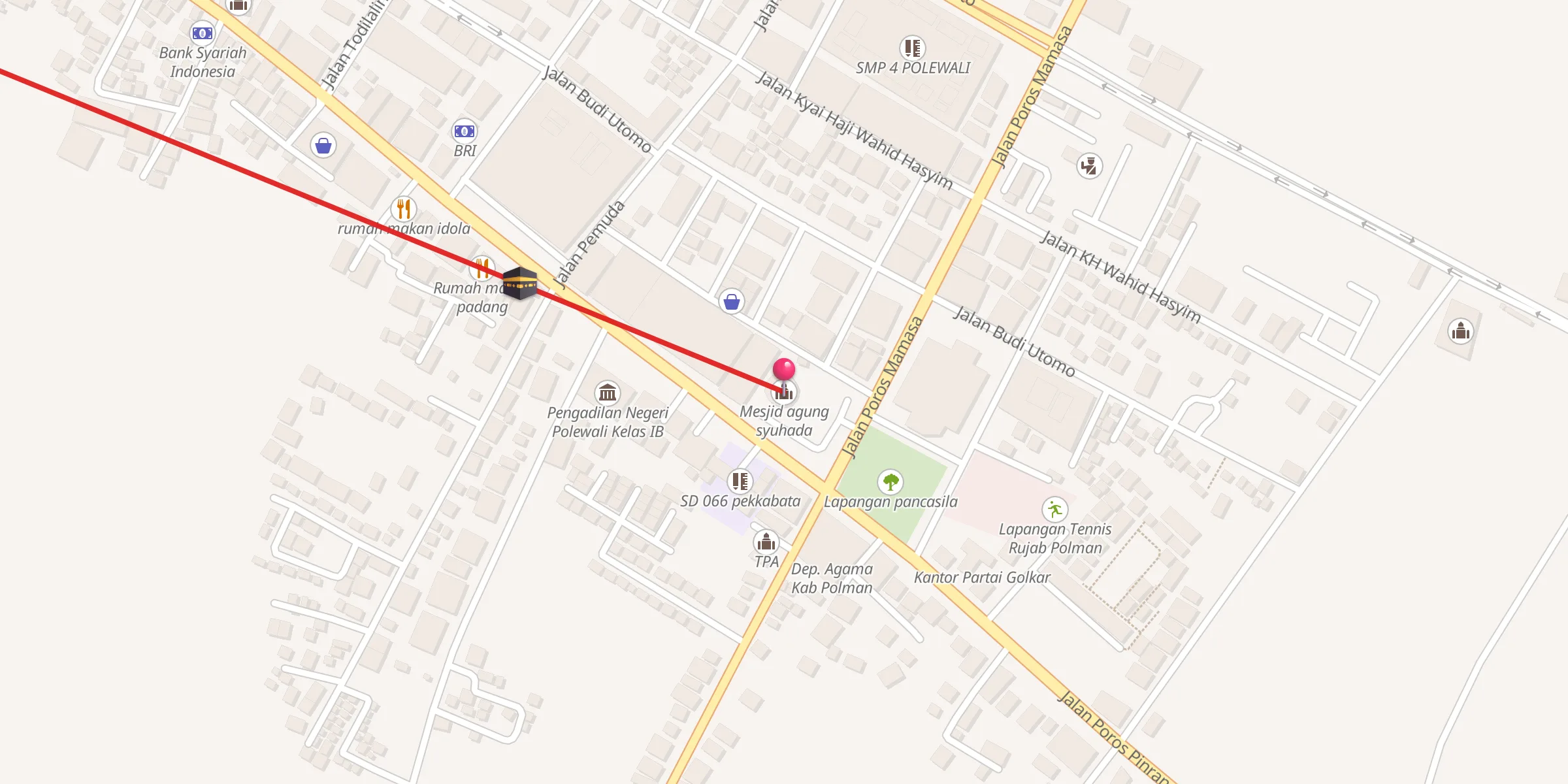 Carte de localisation : Mesjid agung syuhada