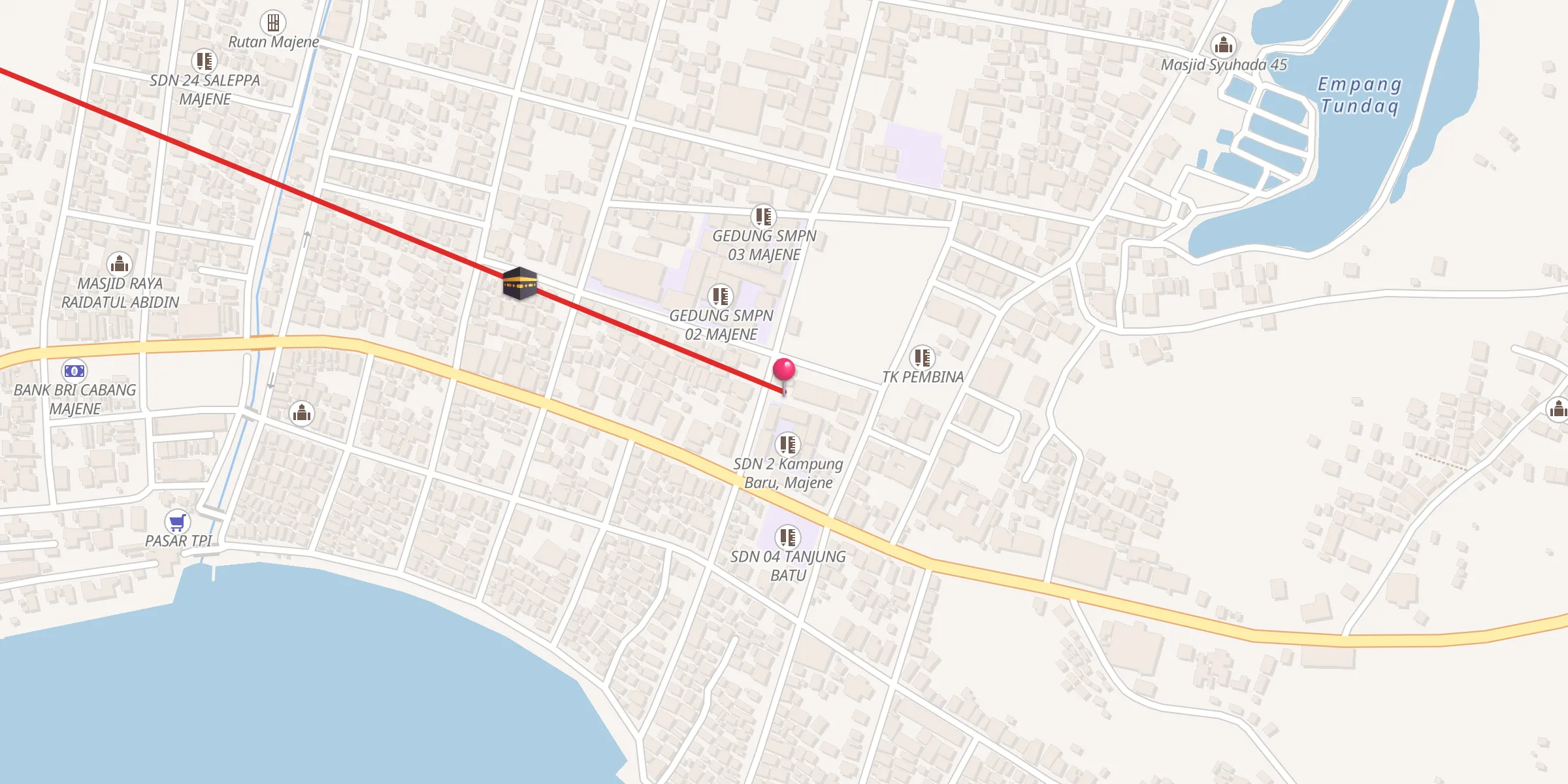 Carte de localisation : MASJID KANTOR DPRD MAJENE