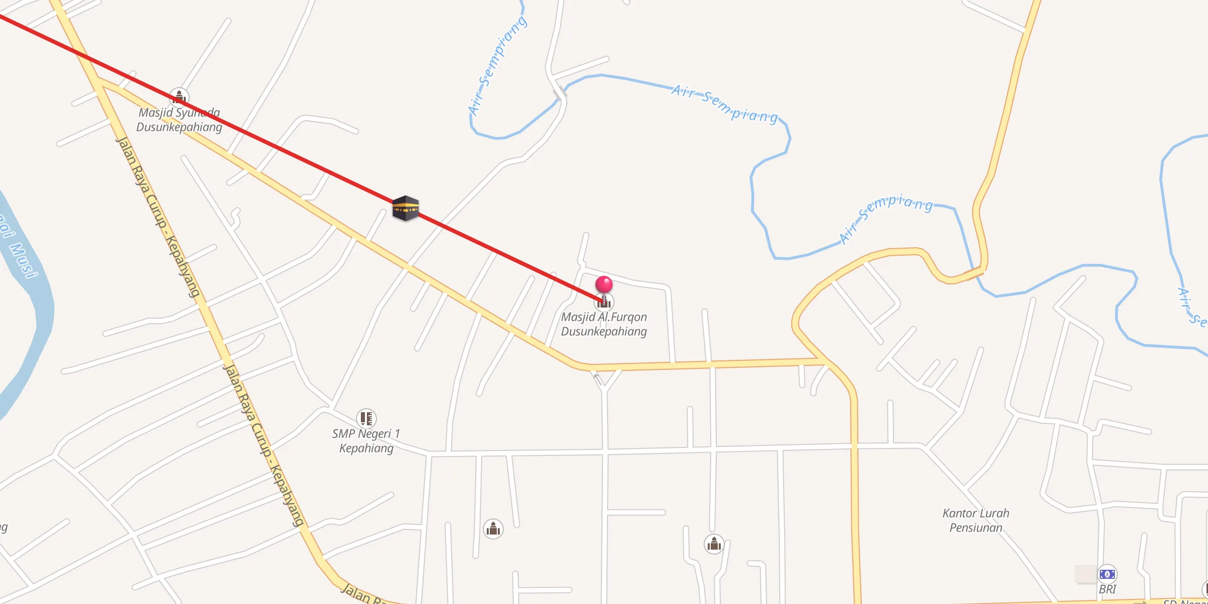 Carte de localisation : Masjid Al.Furqon Dusunkepahiang