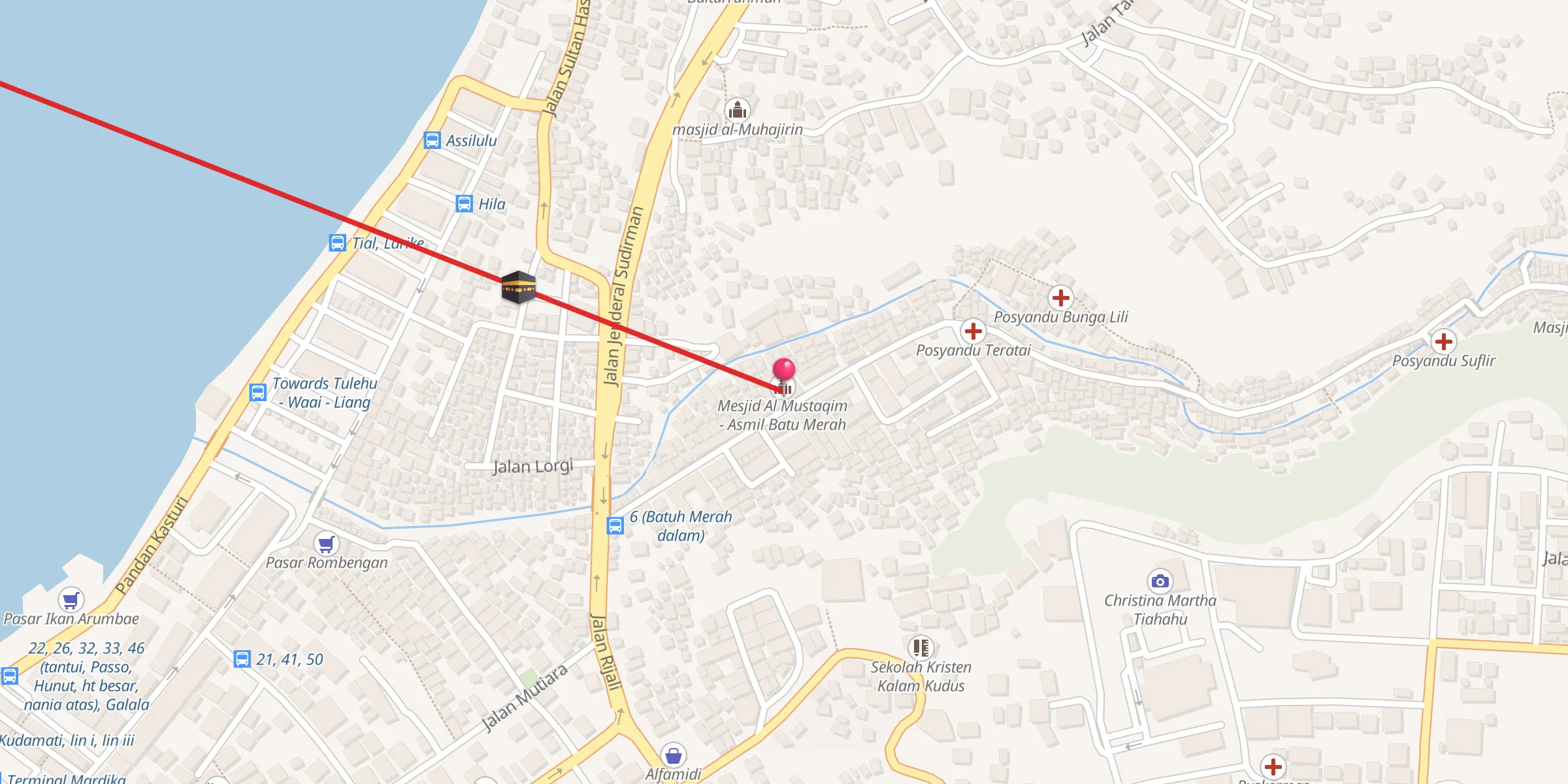 Carte de localisation : Mesjid Al Mustaqim - Asmil Batu Merah