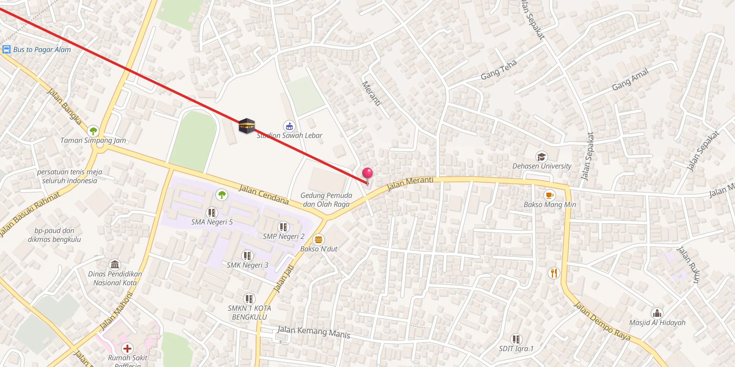 Carte de localisation : Masjid Baitul Atieq