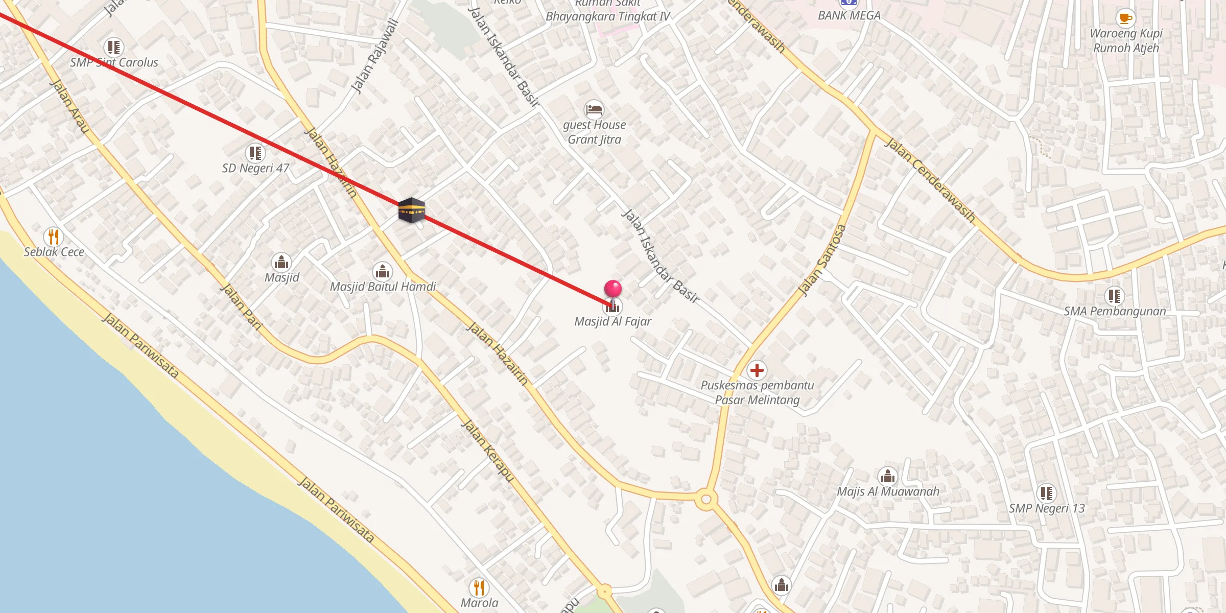Carte de localisation : Masjid Al Fajar