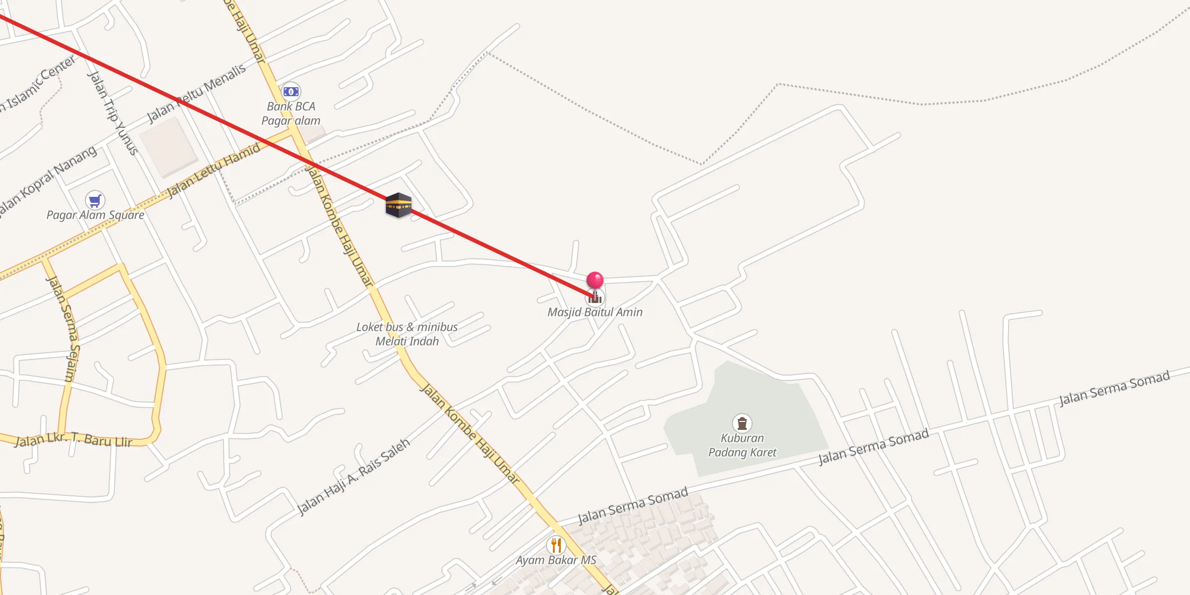Carte de localisation : Masjid Baitul Amin