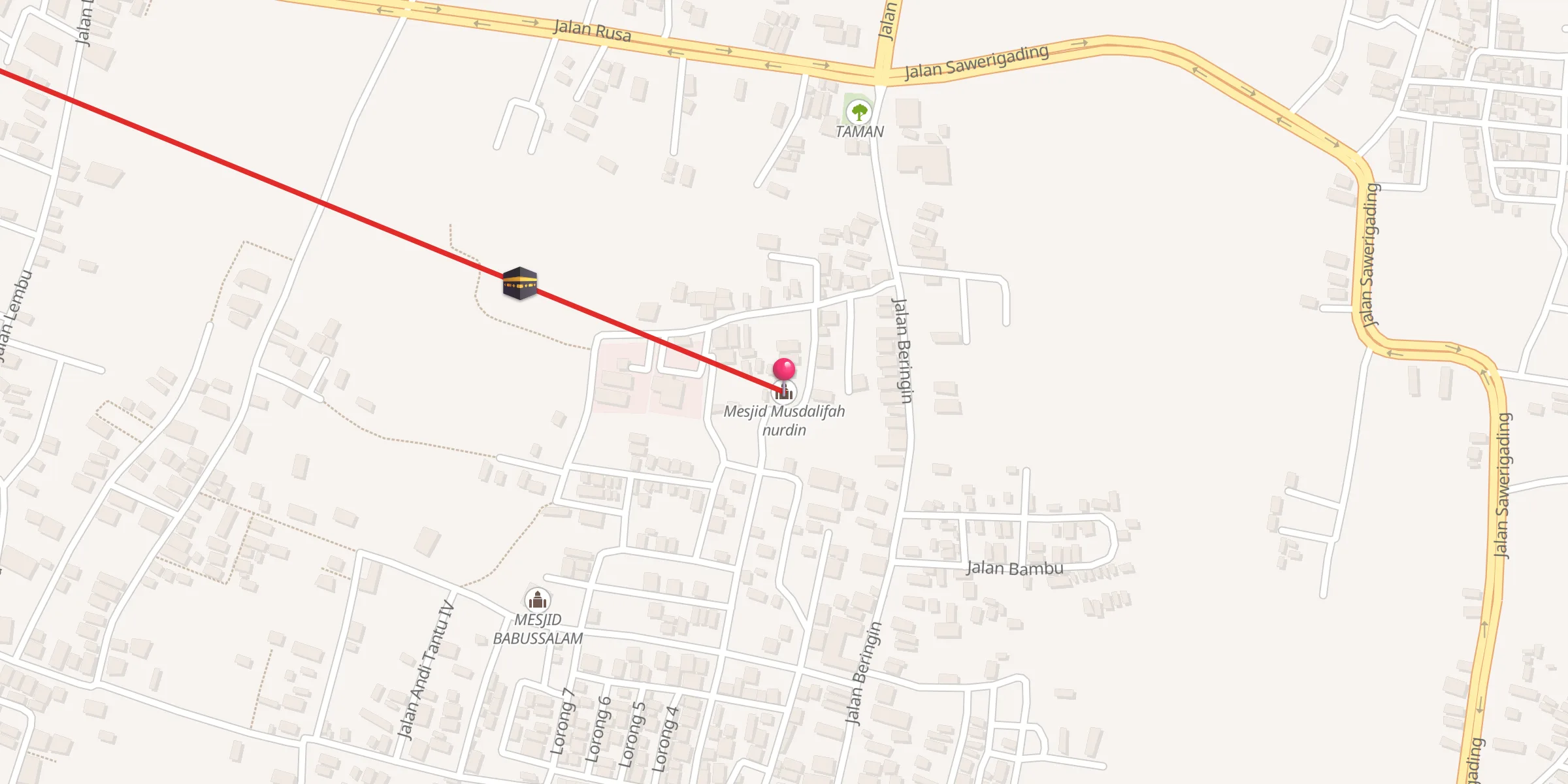 Carte de localisation : Mesjid Musdalifah nurdin