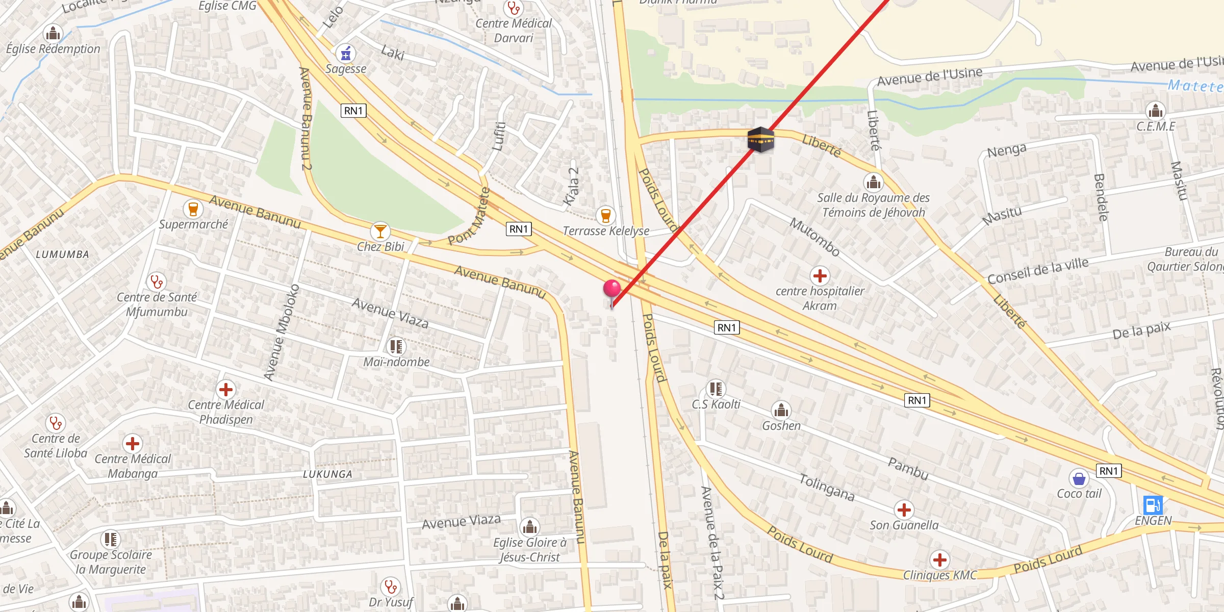 Carte de localisation : Eglise musulmane