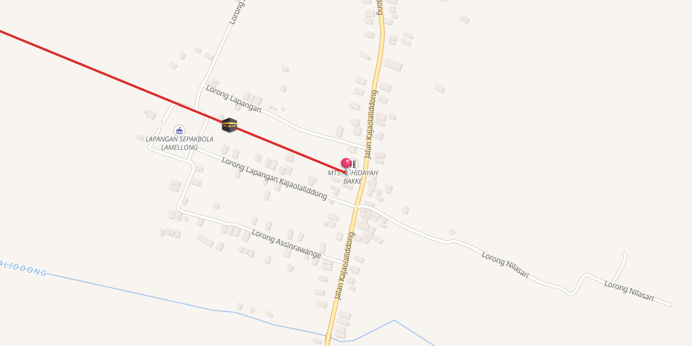 Carte de localisation : Mesjid Nurul Huda, Kajaolaliddong