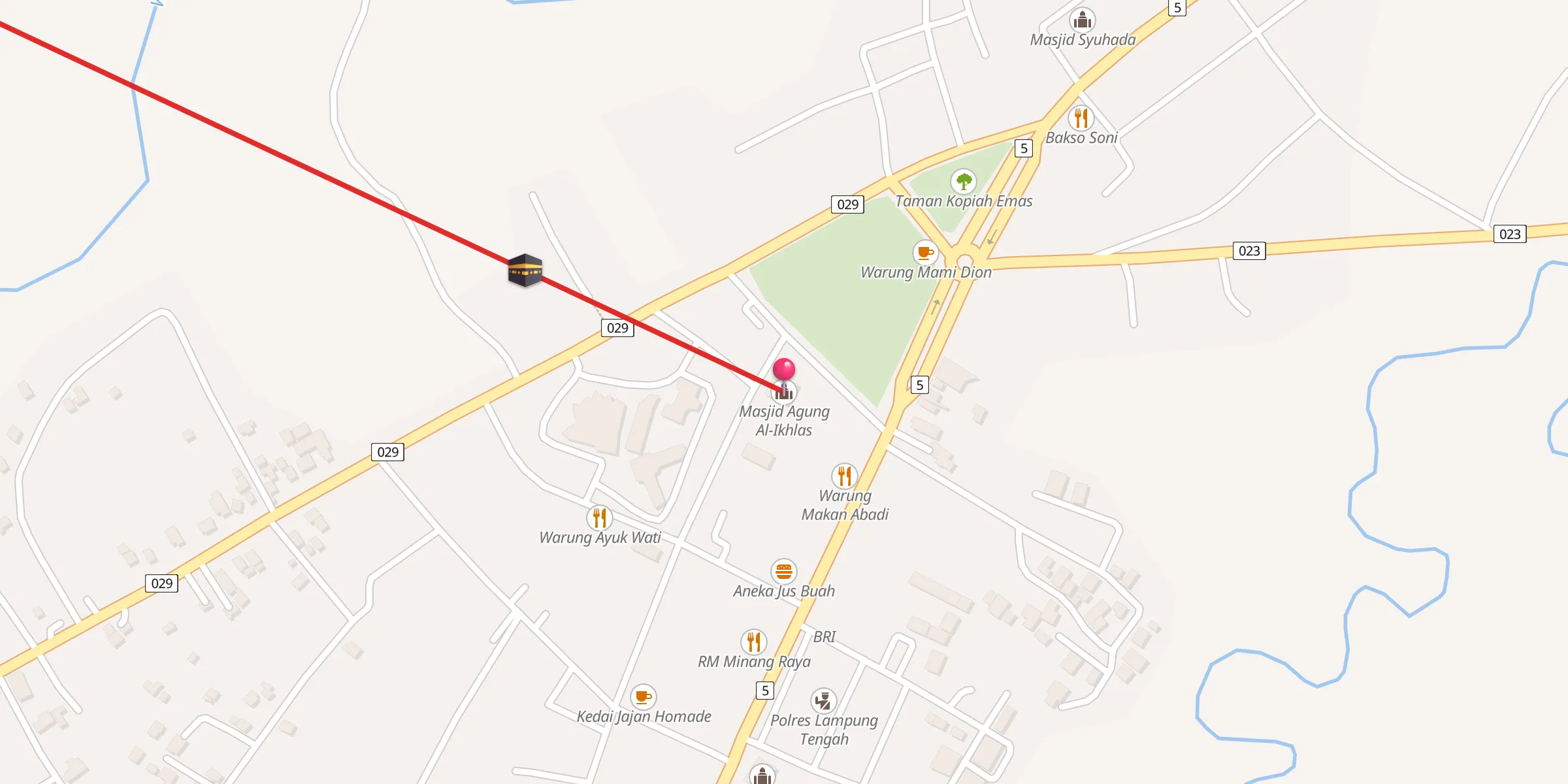Carte de localisation : Masjid Agung Al-Ikhlas