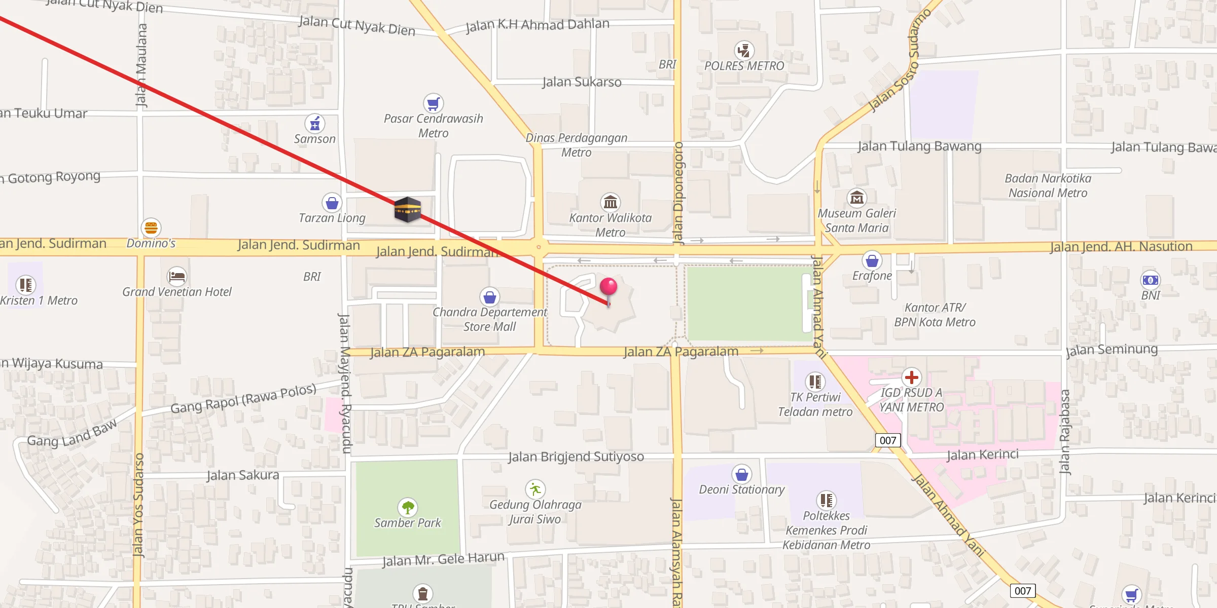 Carte de localisation : Masjid Agung Taqwa Metro