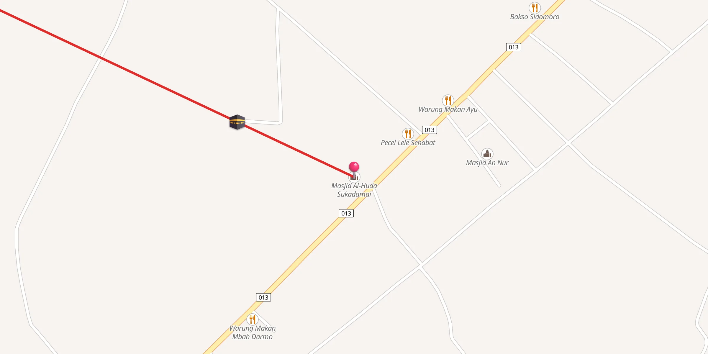 Carte de localisation : Masjid Al-Huda Sukadamai